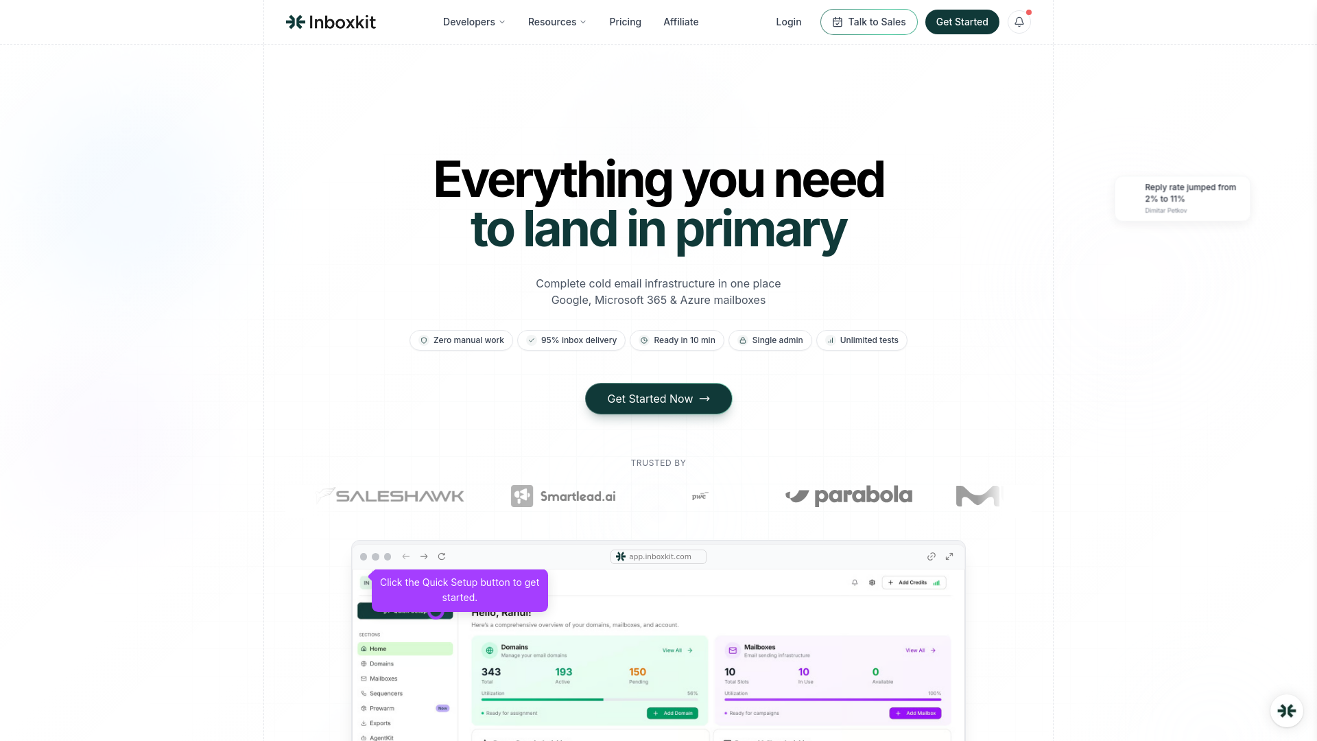 website screenshot of https://skyinboxkit-labs.com/