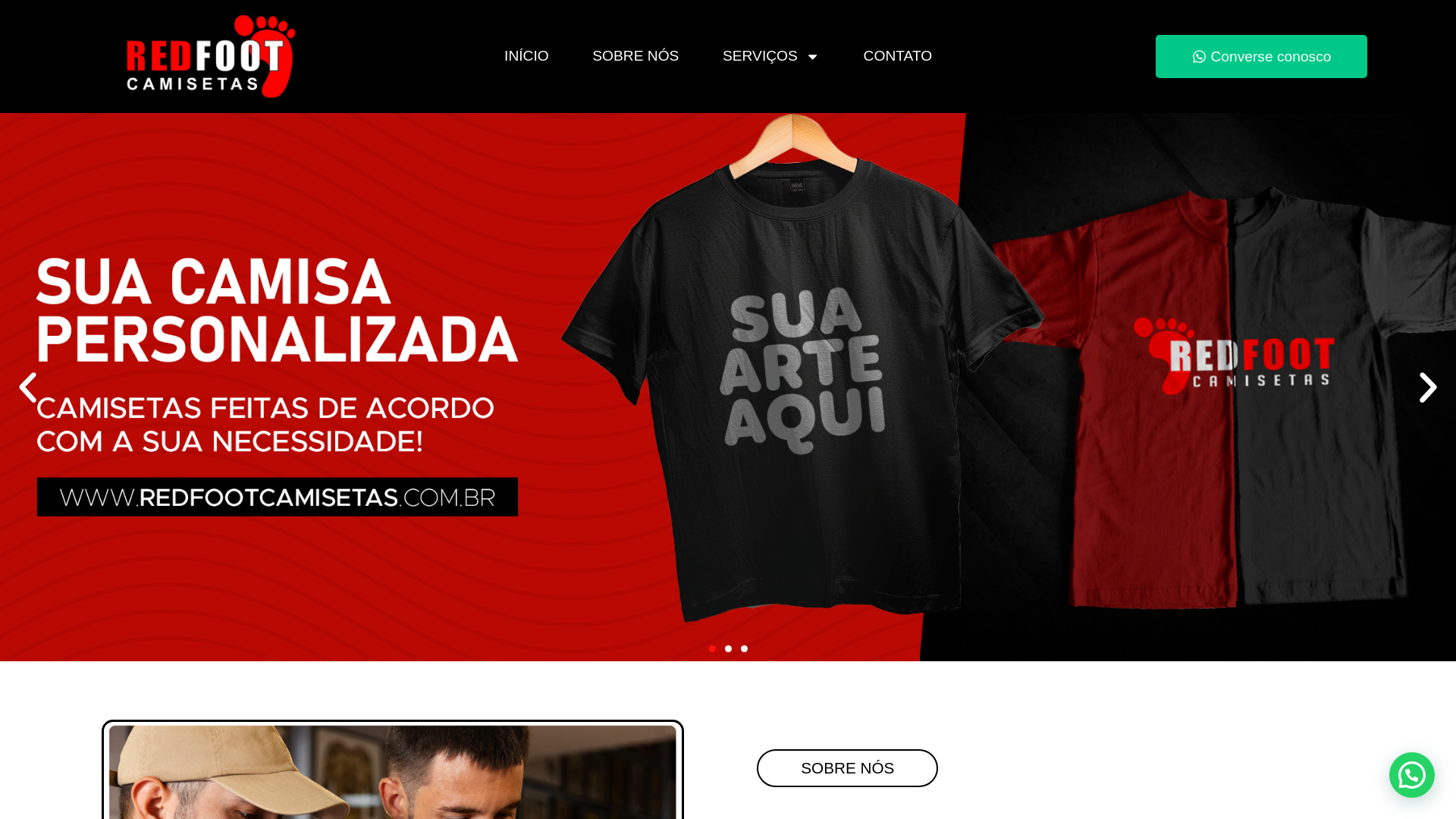 website screenshot of https://camisetasemcuritiba.ind.br
