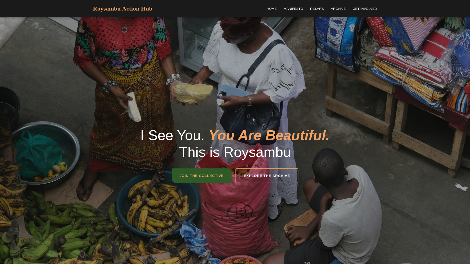website screenshot of https://roysambuactionhub.org/