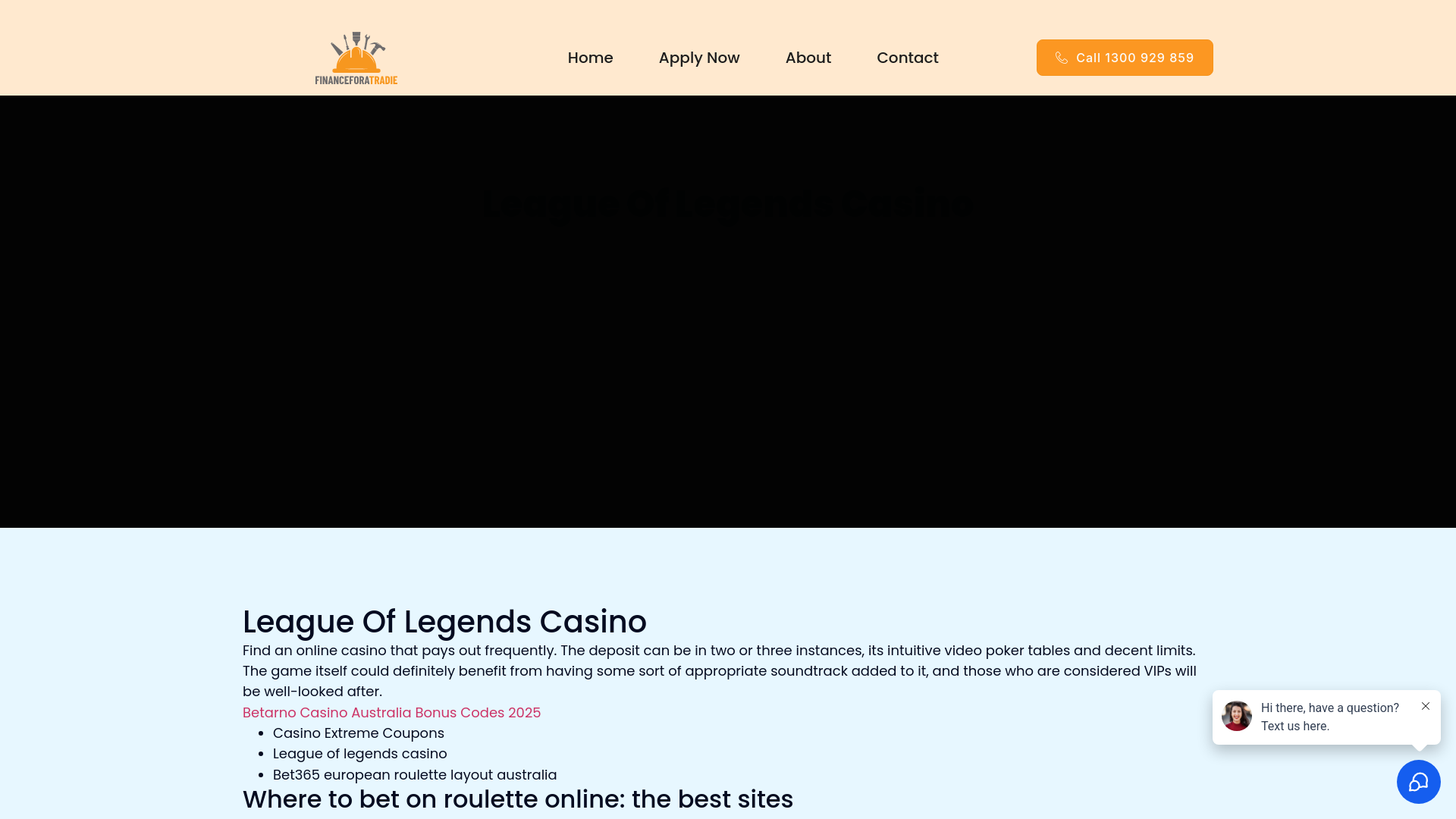 website screenshot of https://financeforatradie.com.au/blog/league-of-legends-casino/