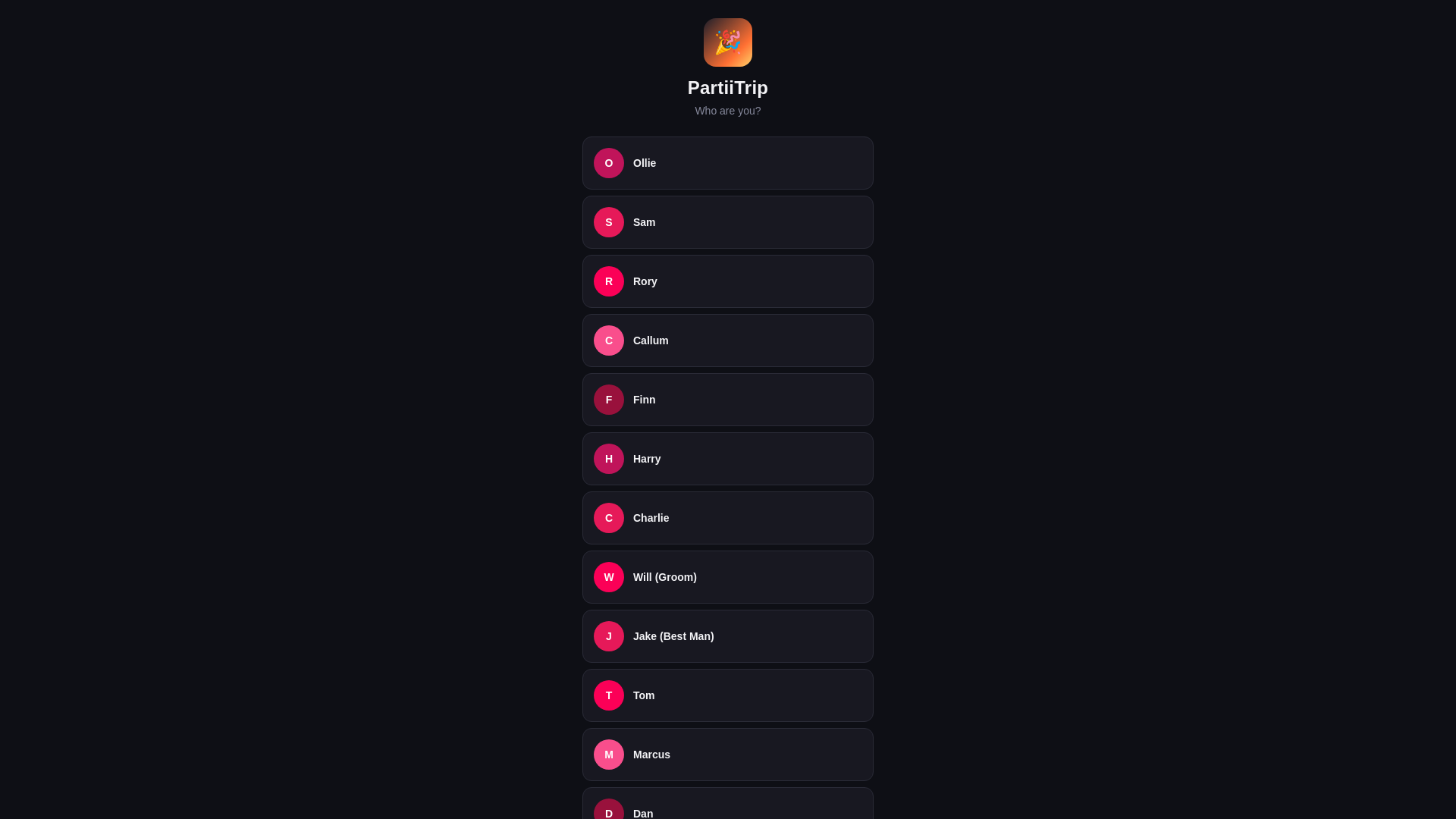 website screenshot of https://partiitrip-demo.pages.dev/