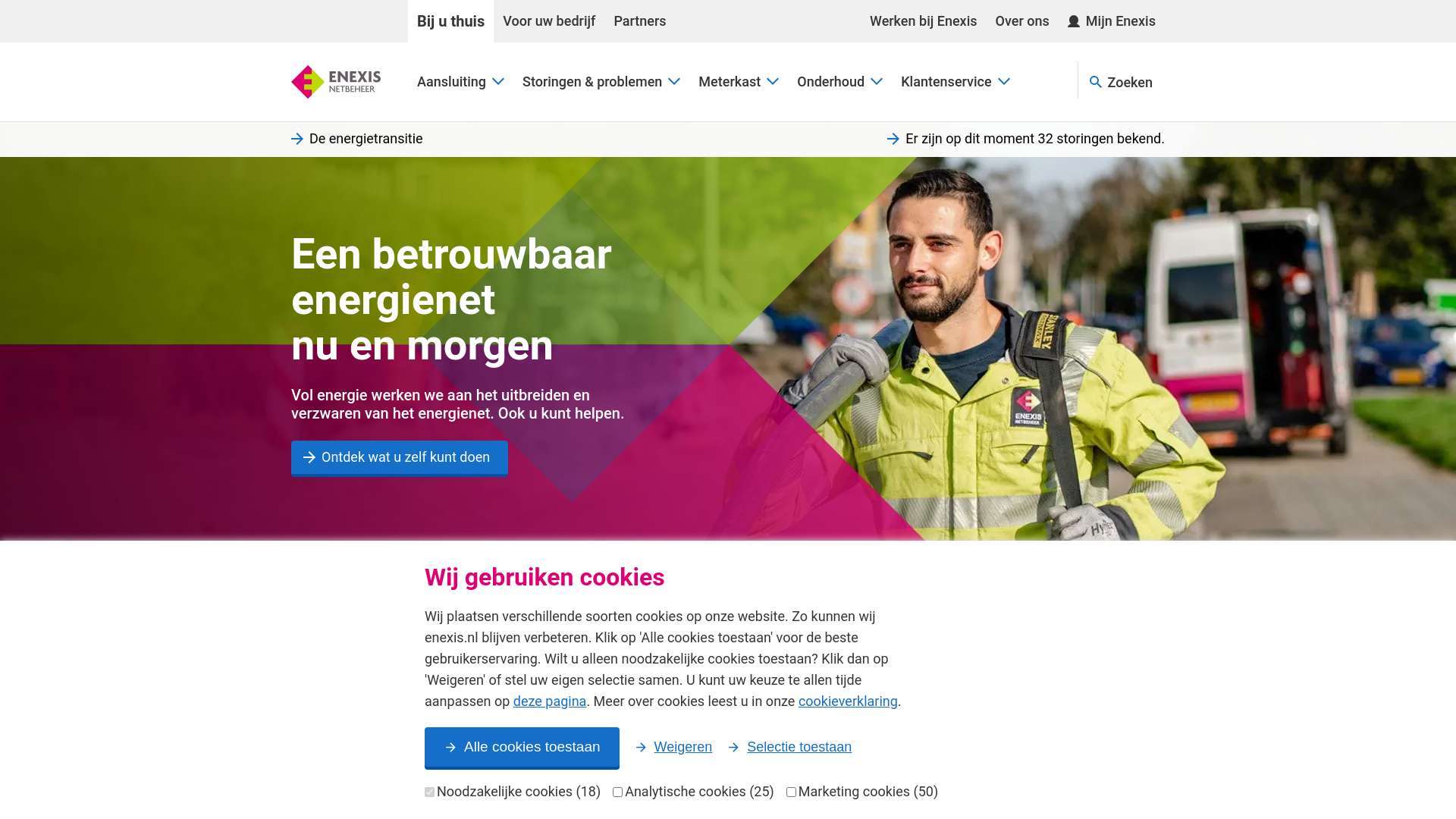 website screenshot of https://enexis.nl/