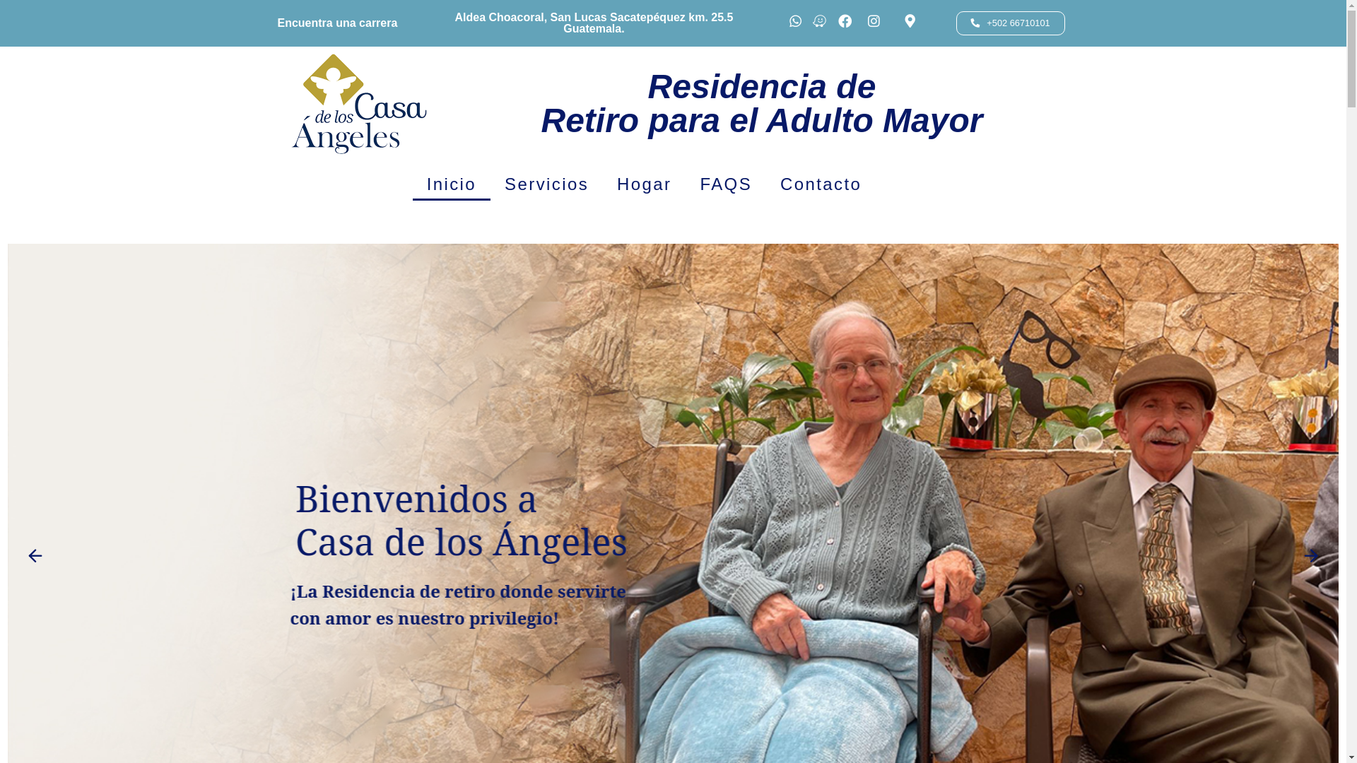 website screenshot of https://casadelosangeles.com.gt/