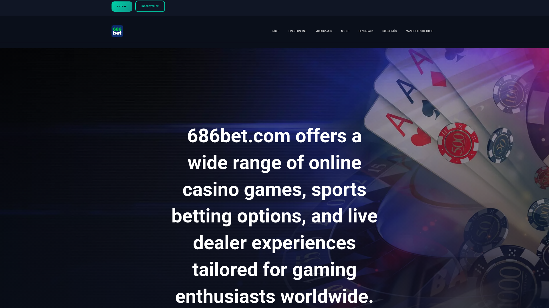 website screenshot of https://686bettop.com/