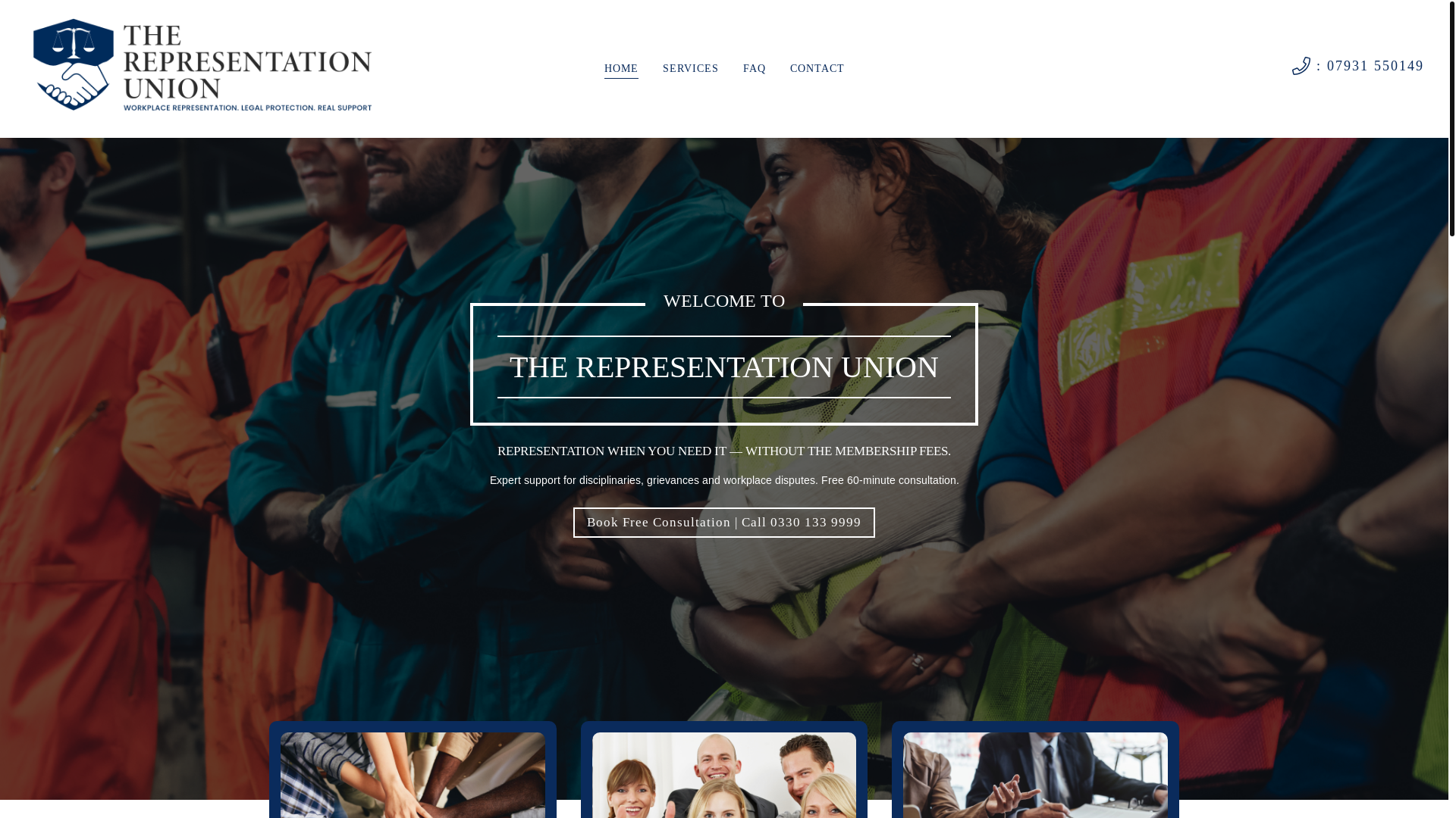 website screenshot of https://therepresentationunion.co.uk/