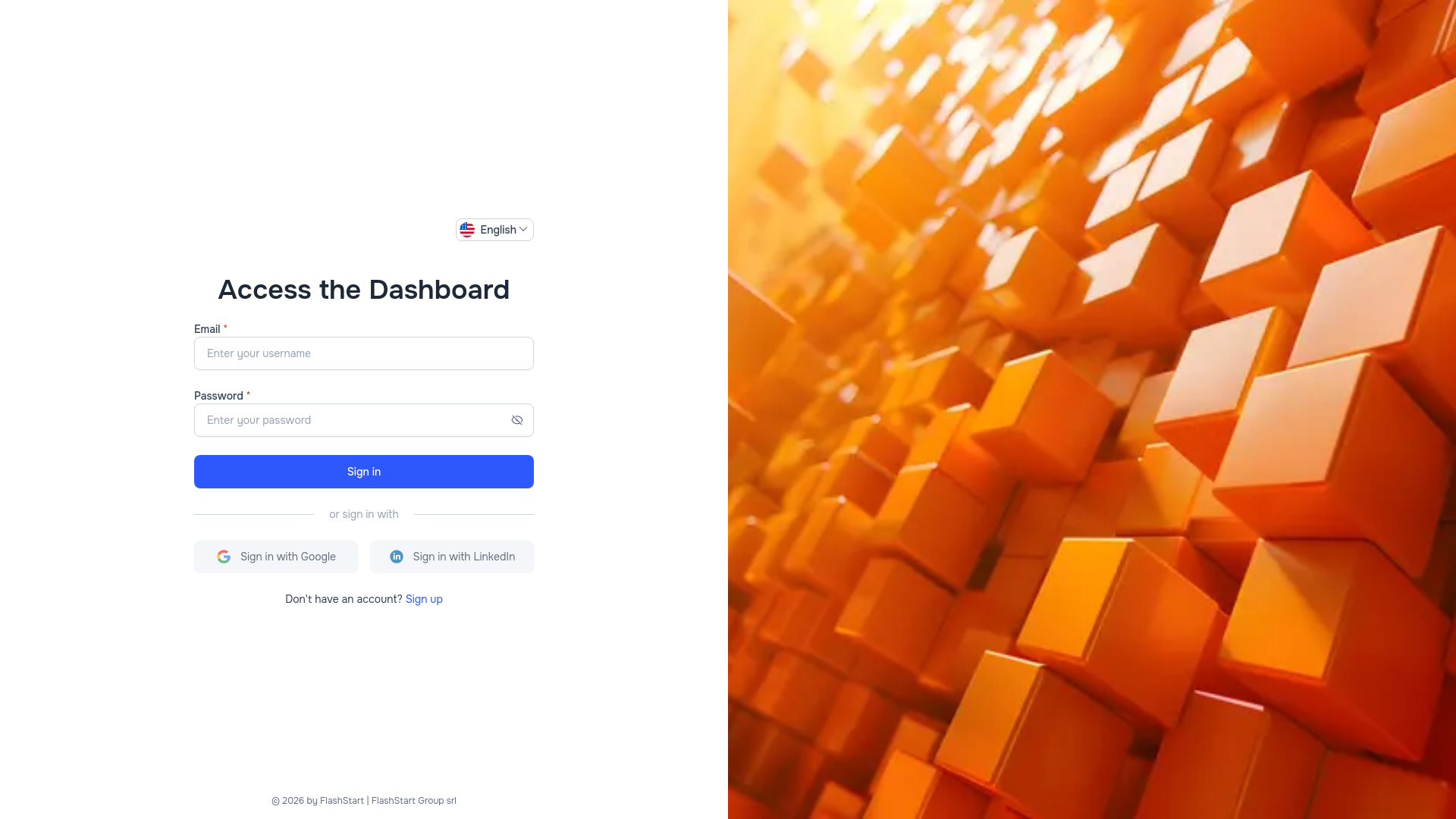 website screenshot of https://my.flashstart.com/