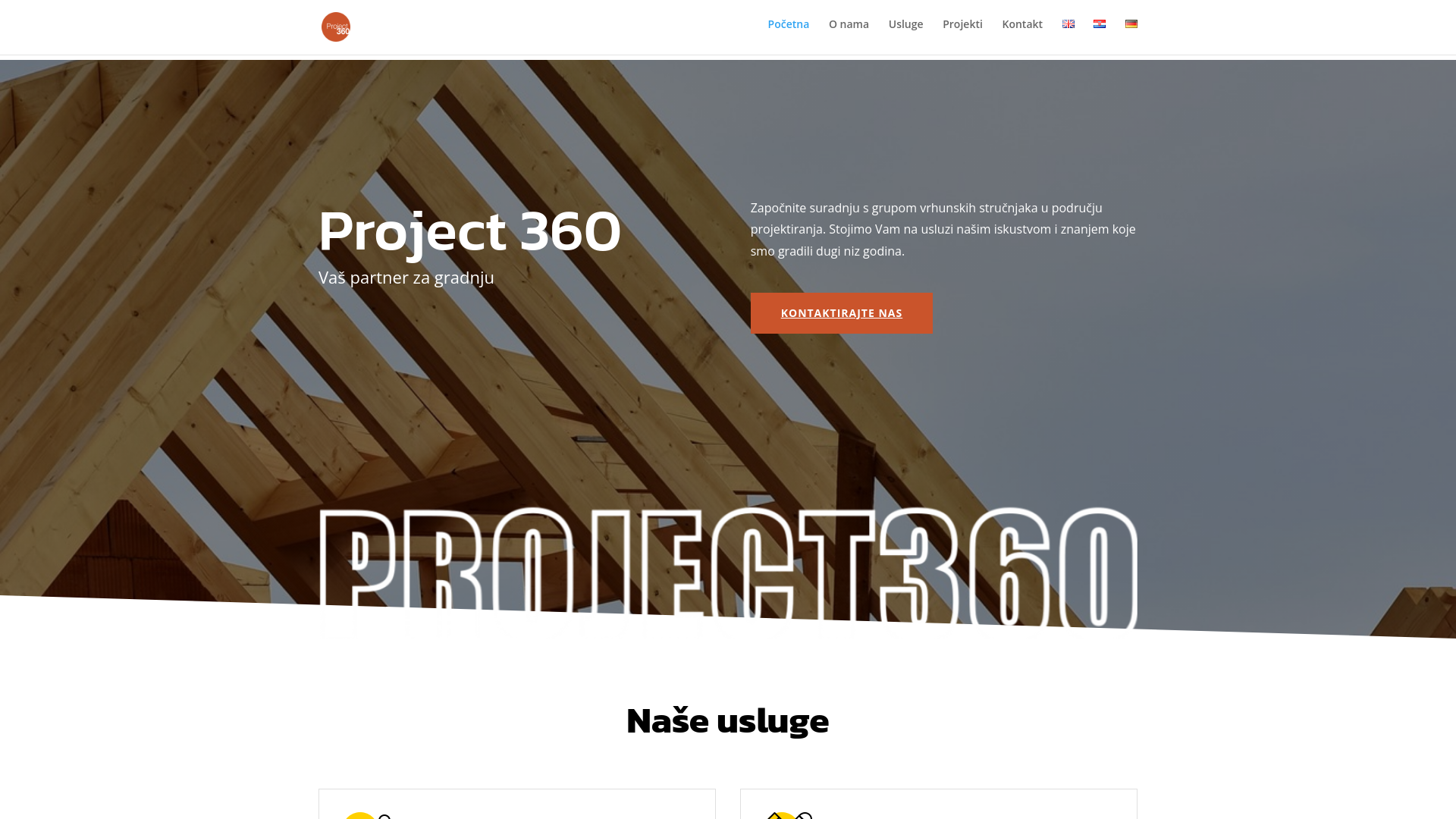 website screenshot of https://project360.hr
