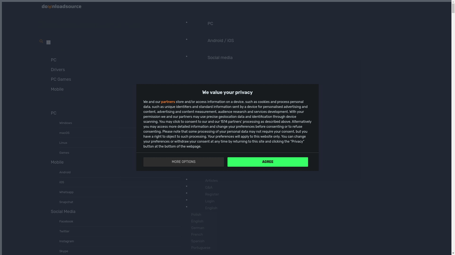 website screenshot of https://www.downloadsource.net/