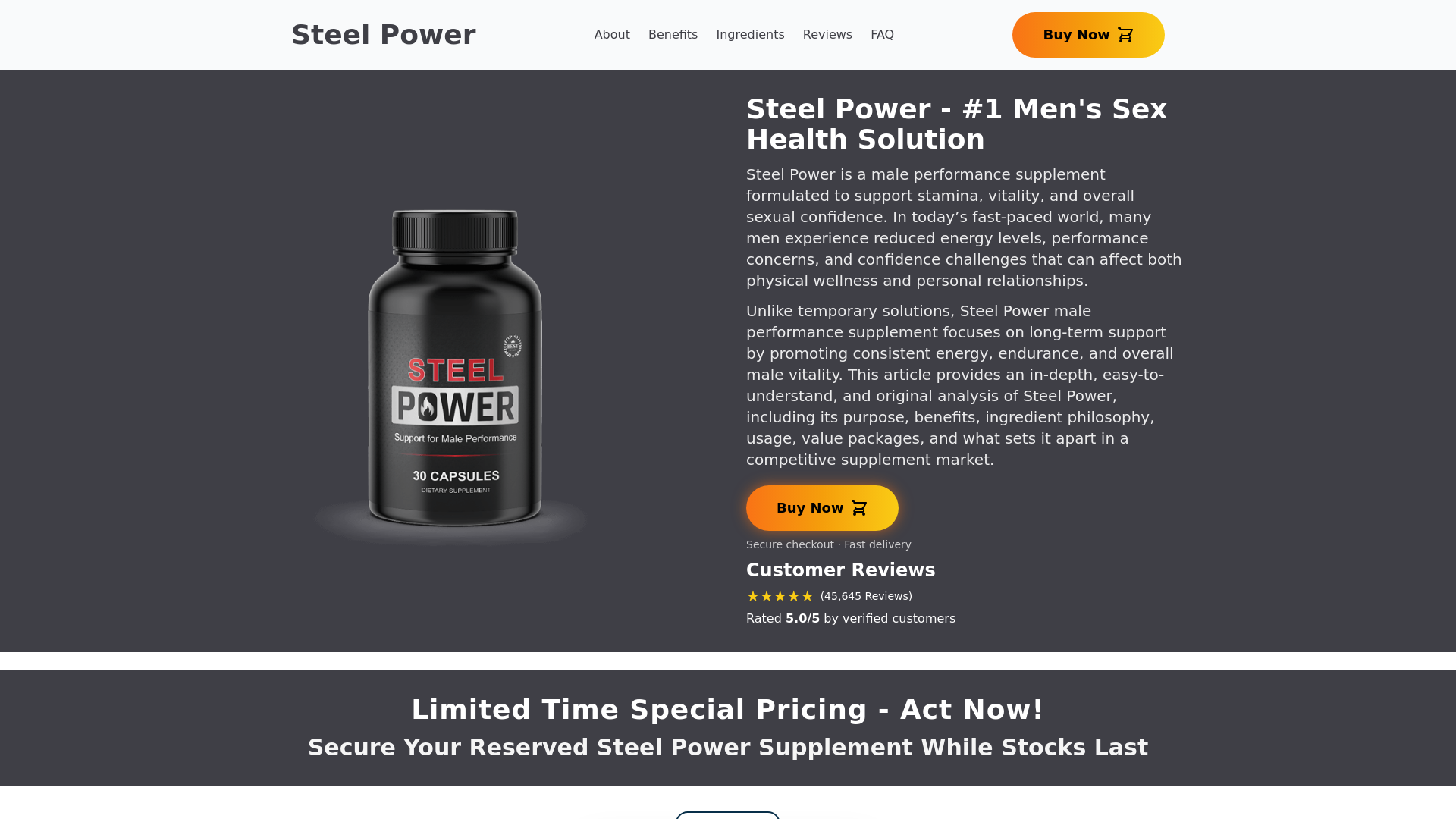 website screenshot of https://steelpowerr.us/