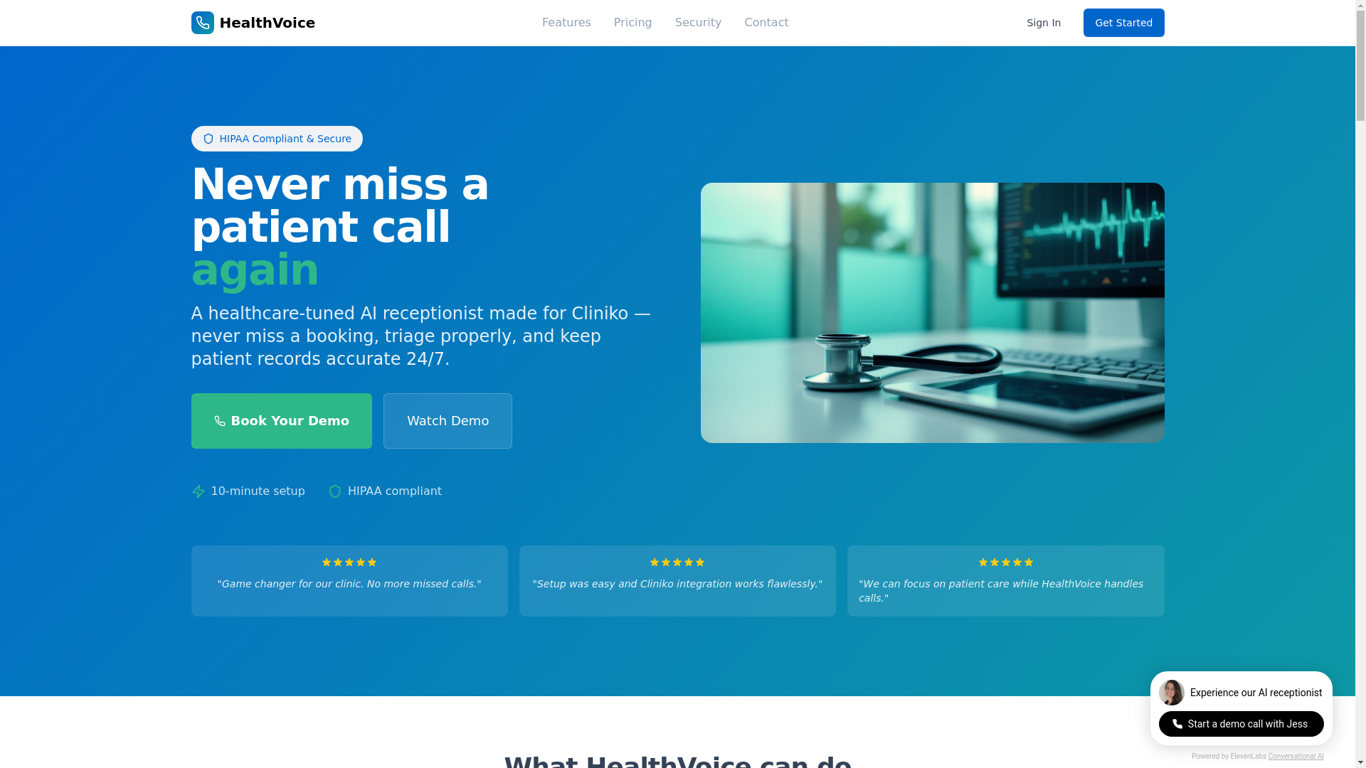 website screenshot of https://healthvoice.com.au/