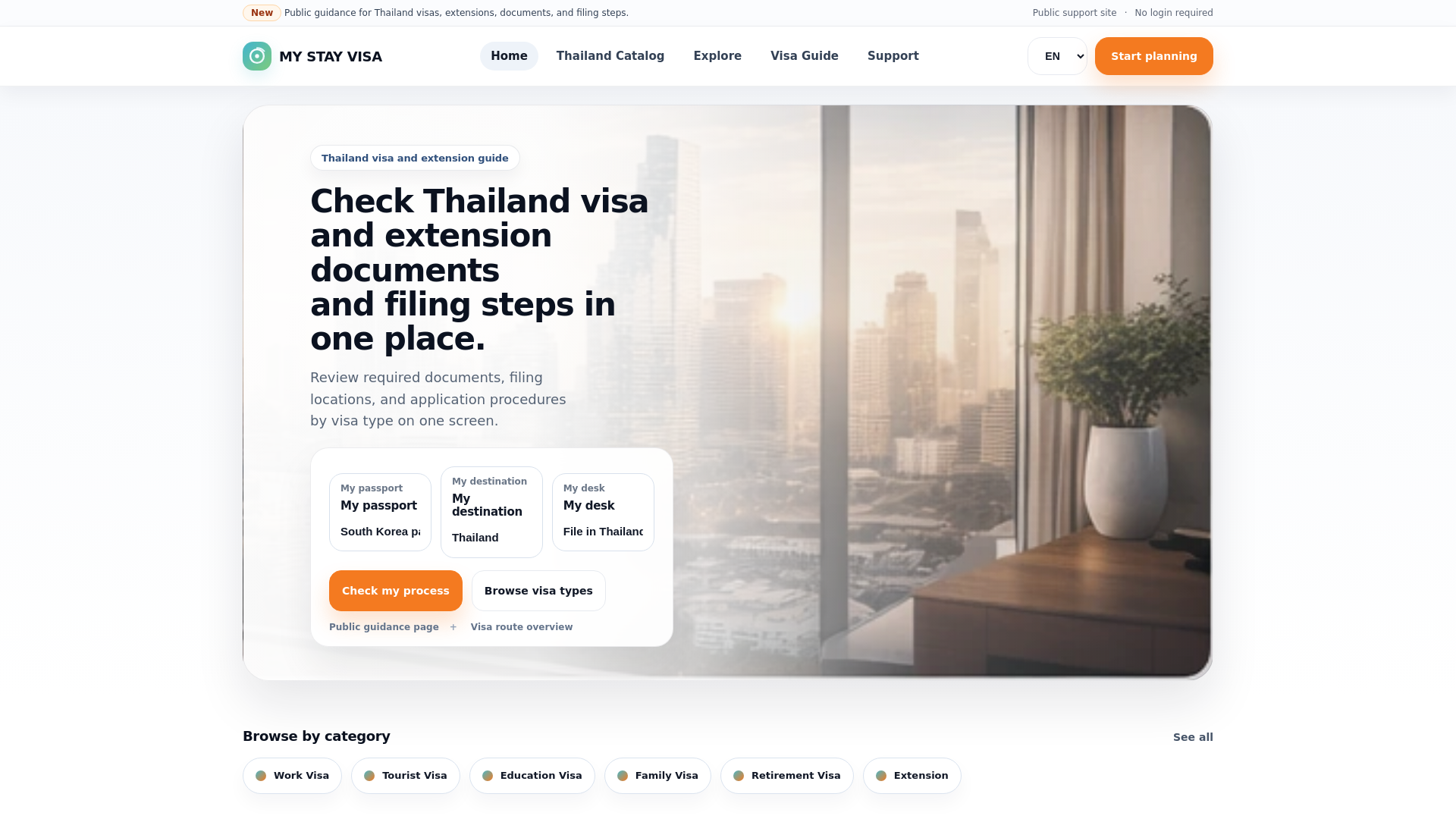 website screenshot of https://mystayvisa.com/