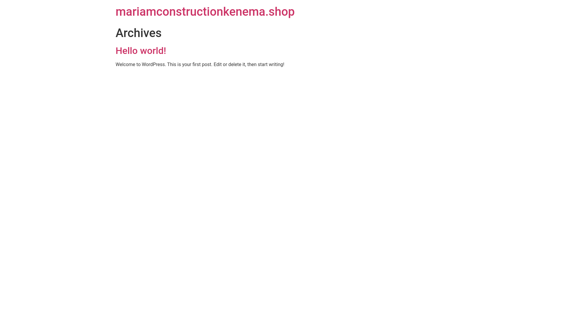 website screenshot of https://mariamconstructionkenema.shop/