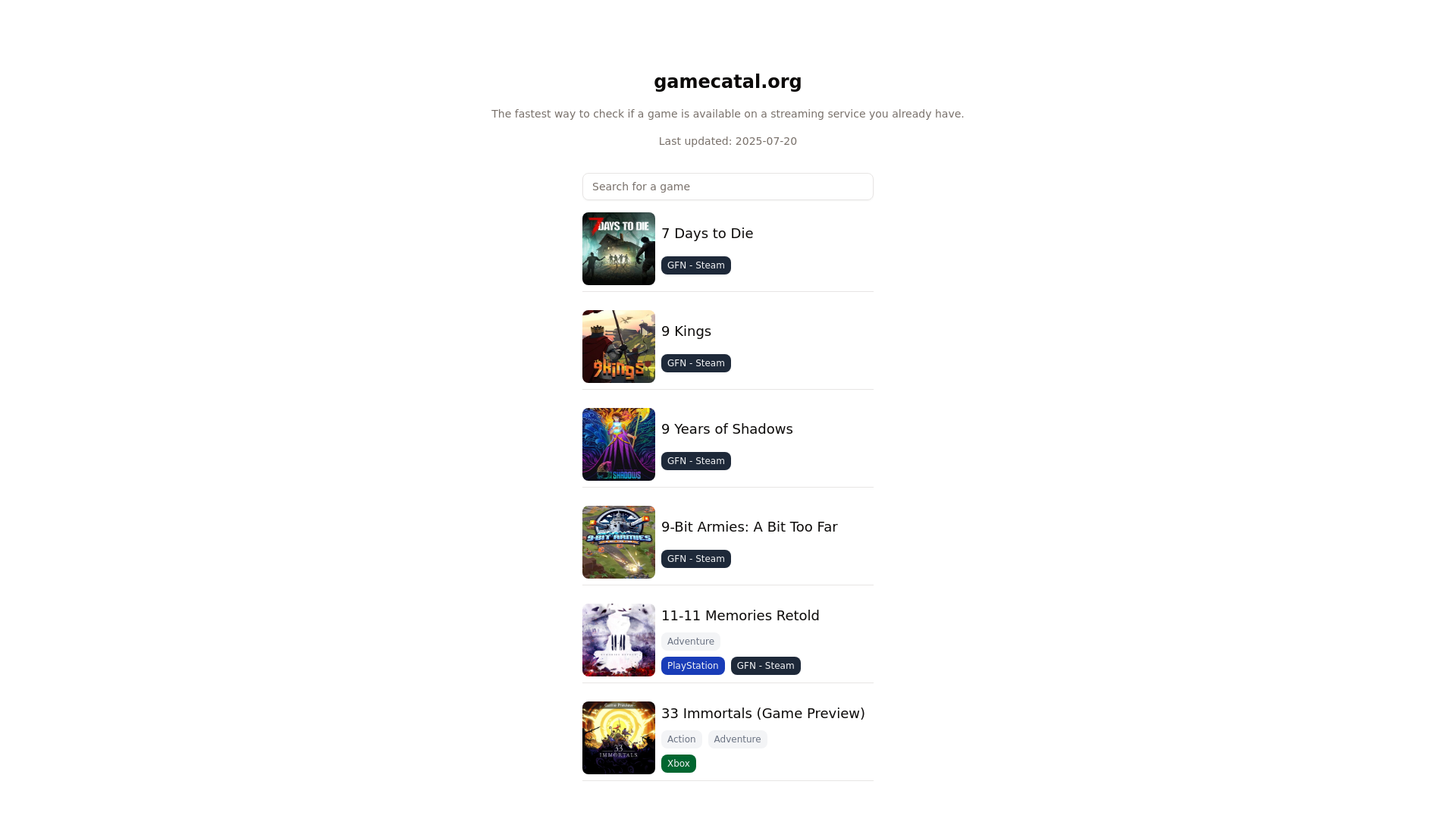 website screenshot of https://gamecatalorg.pages.dev/