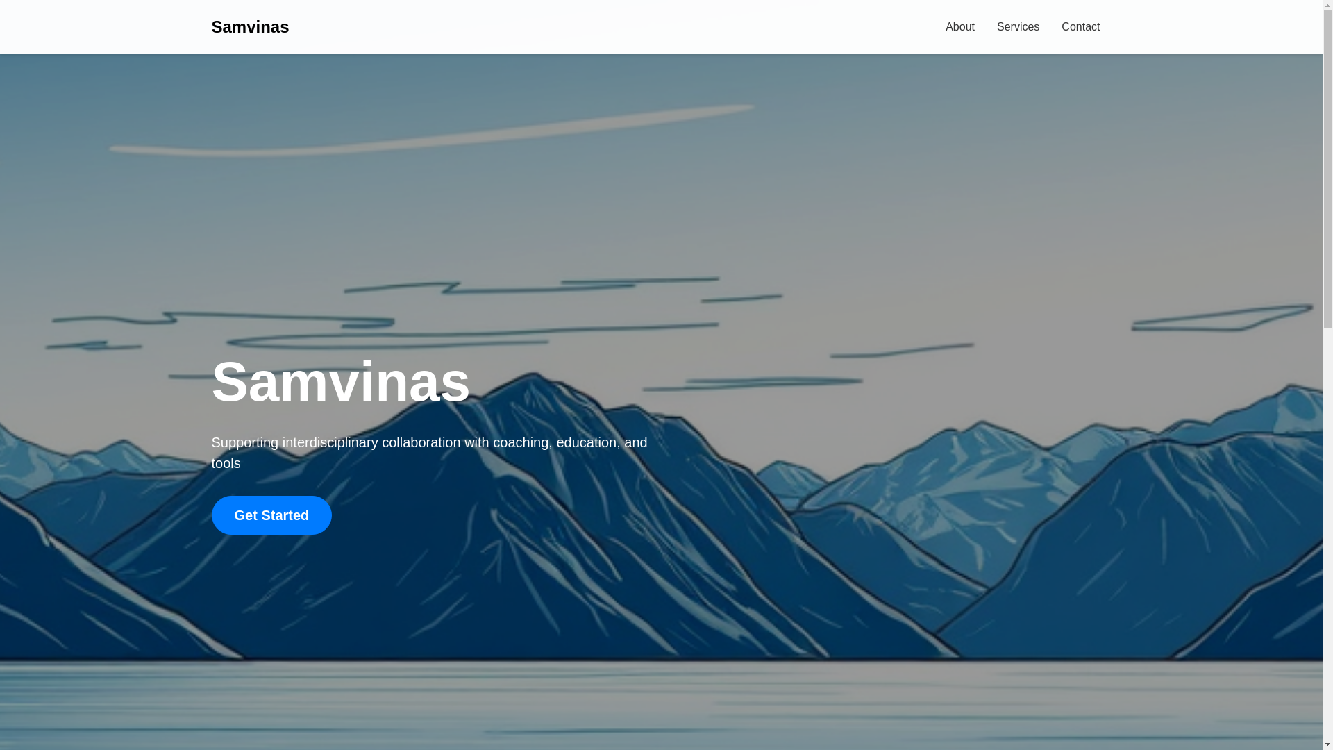 website screenshot of https://samvinas-landing-page.pages.dev/
