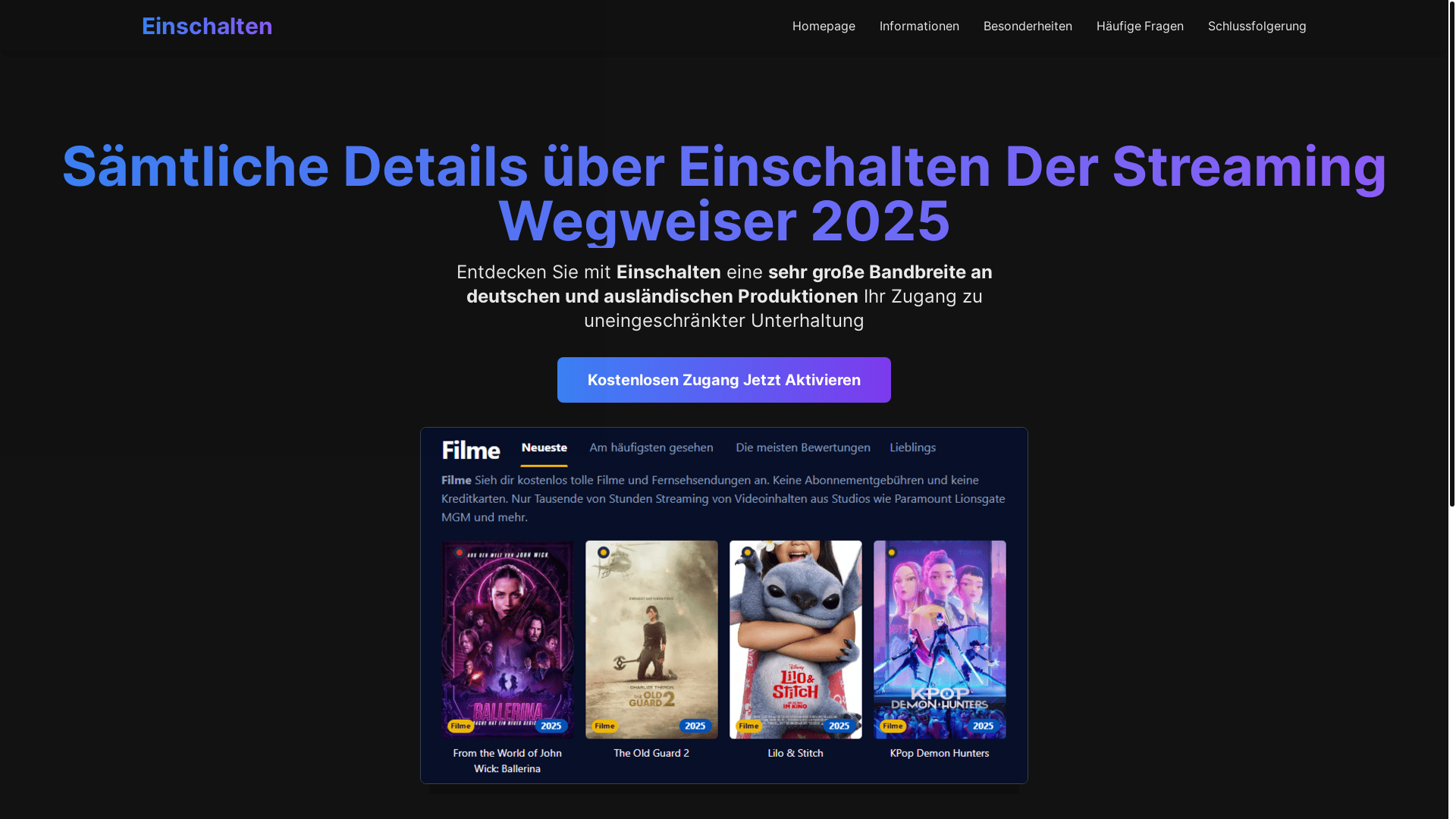website screenshot of https://einschalten-w56q.pages.dev/