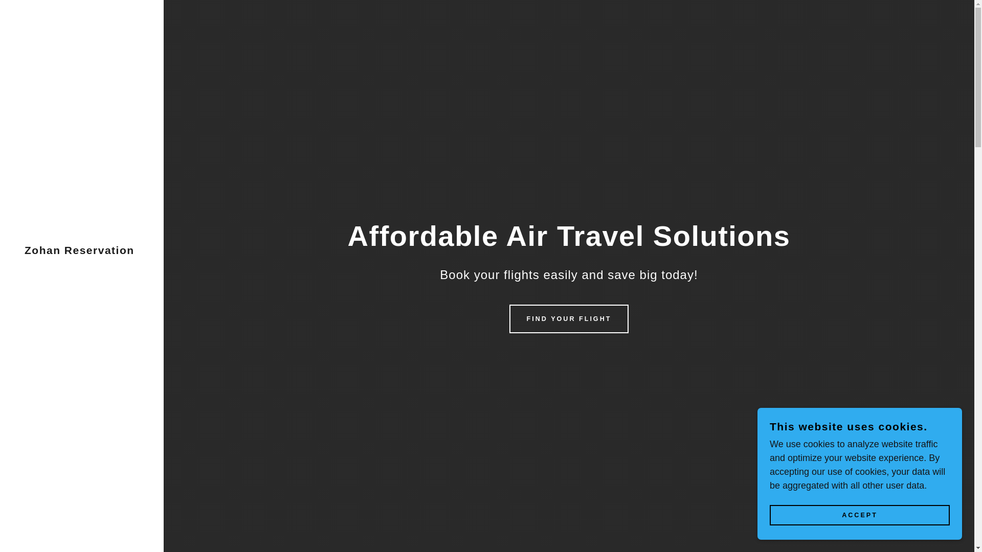 website screenshot of https://zohaanreservation.com/