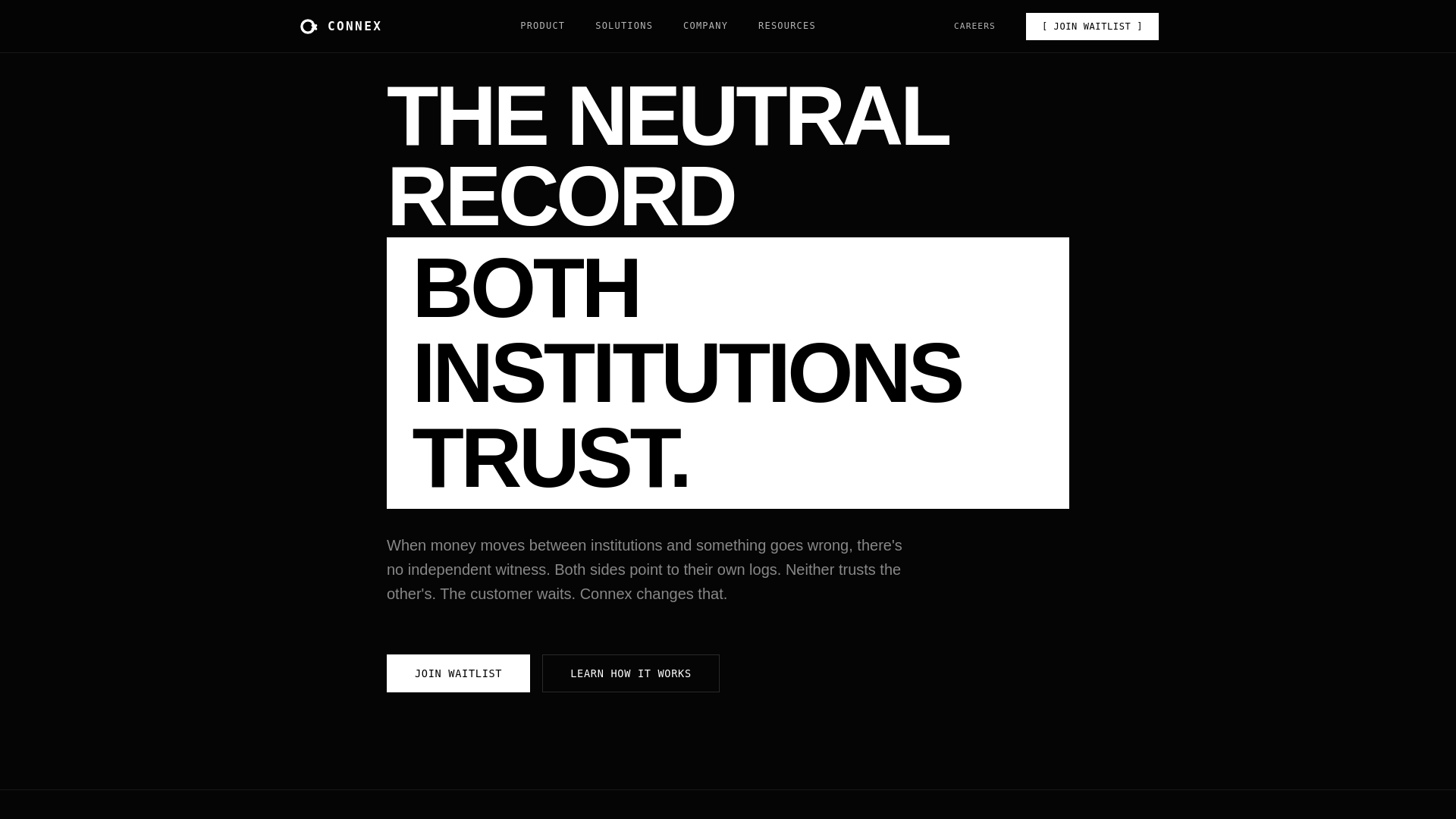 website screenshot of https://connextechnologies.org