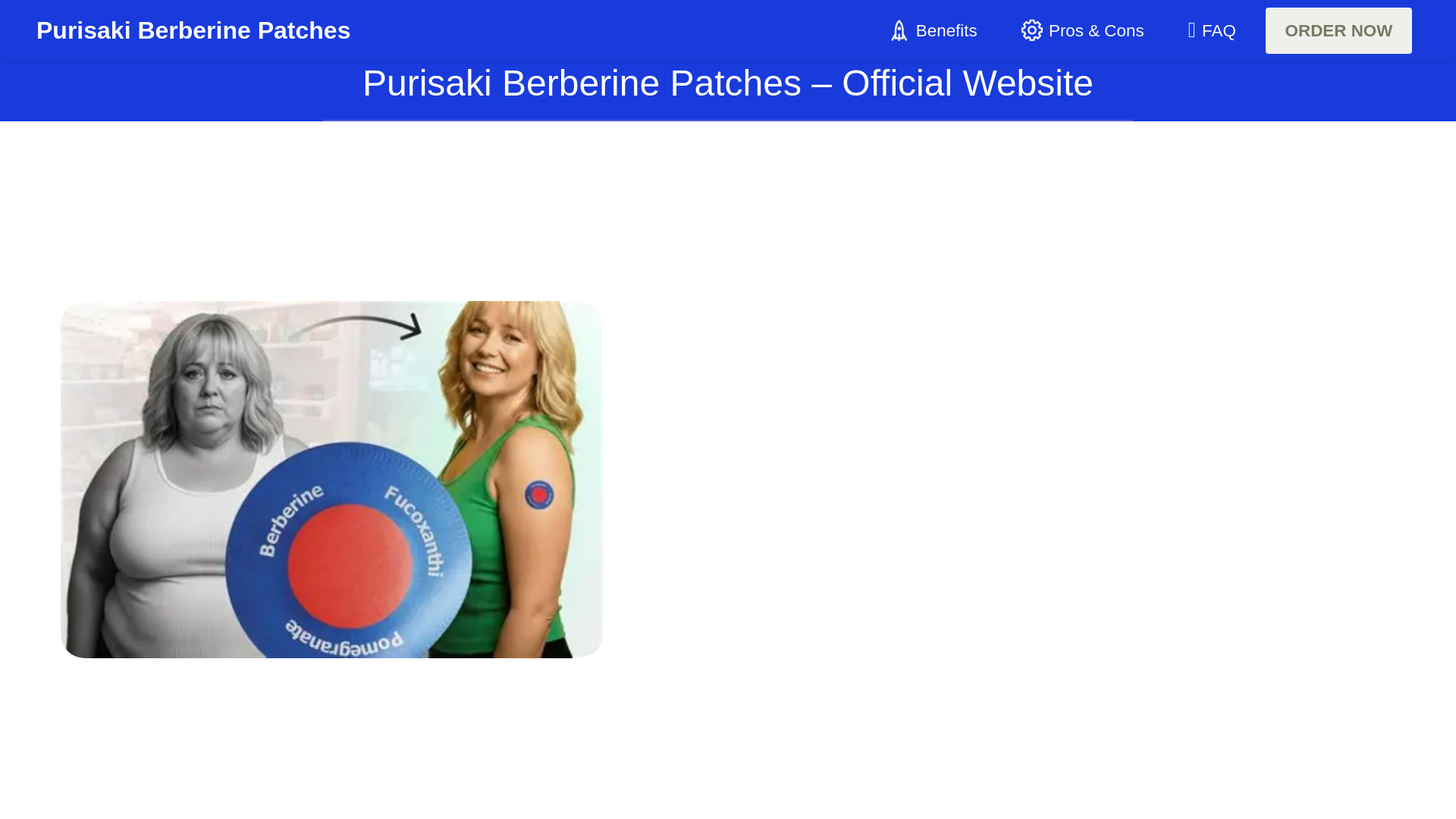 website screenshot of https://purisaberberinepatches.com
