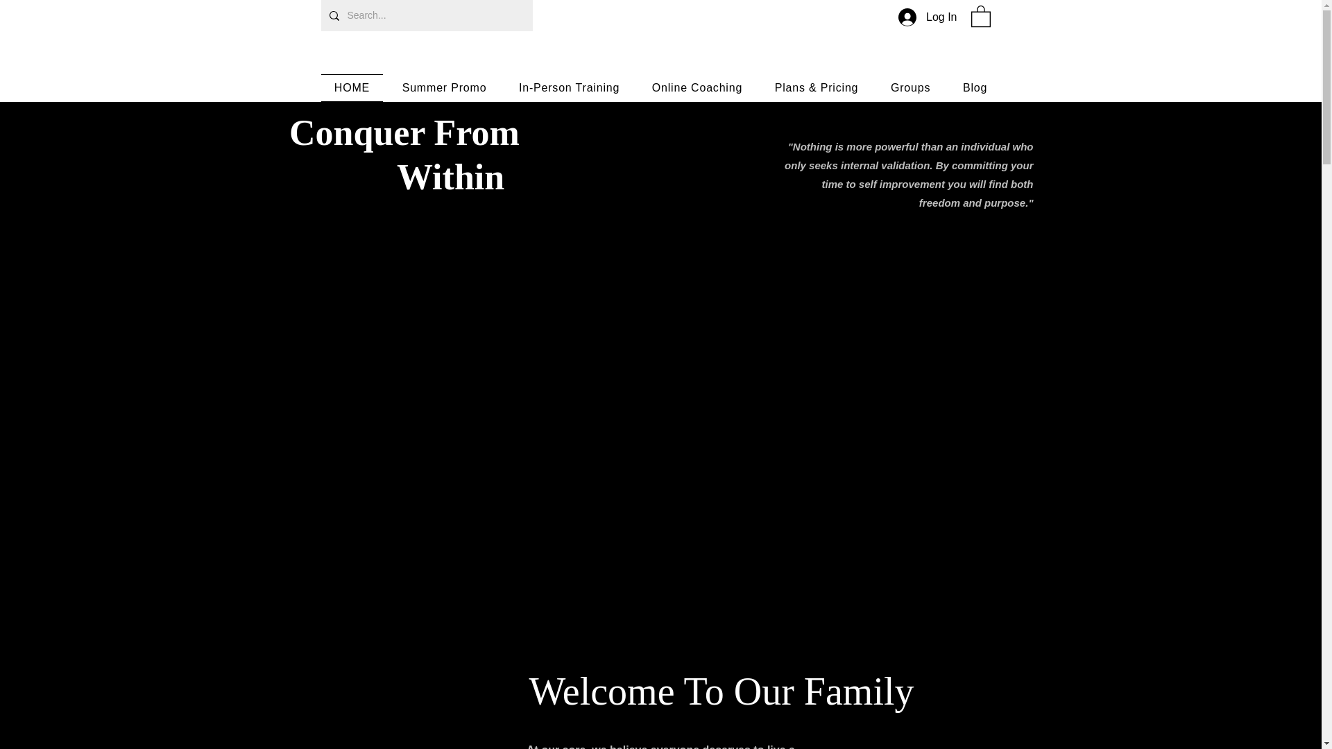 website screenshot of https://conquerfromwithin.org/