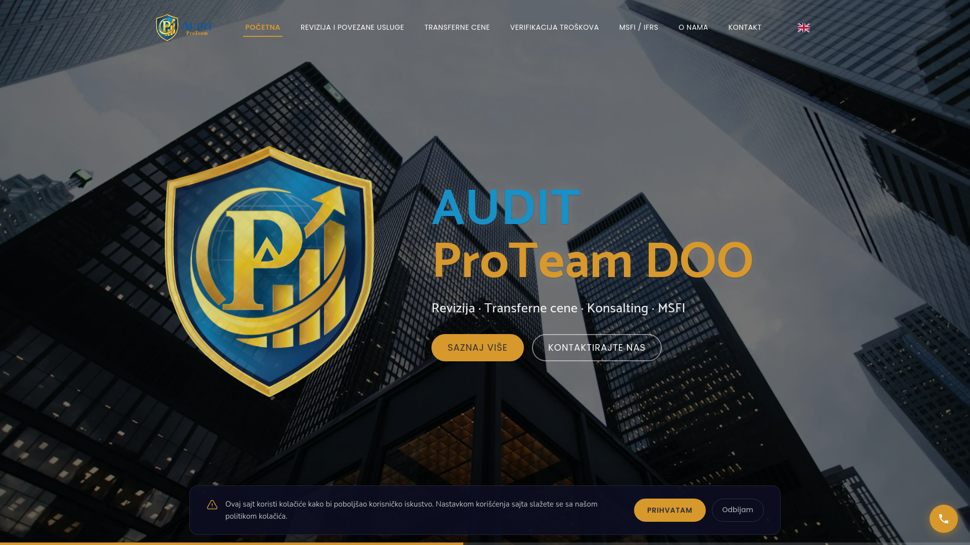 website screenshot of https://auditproteam.rs