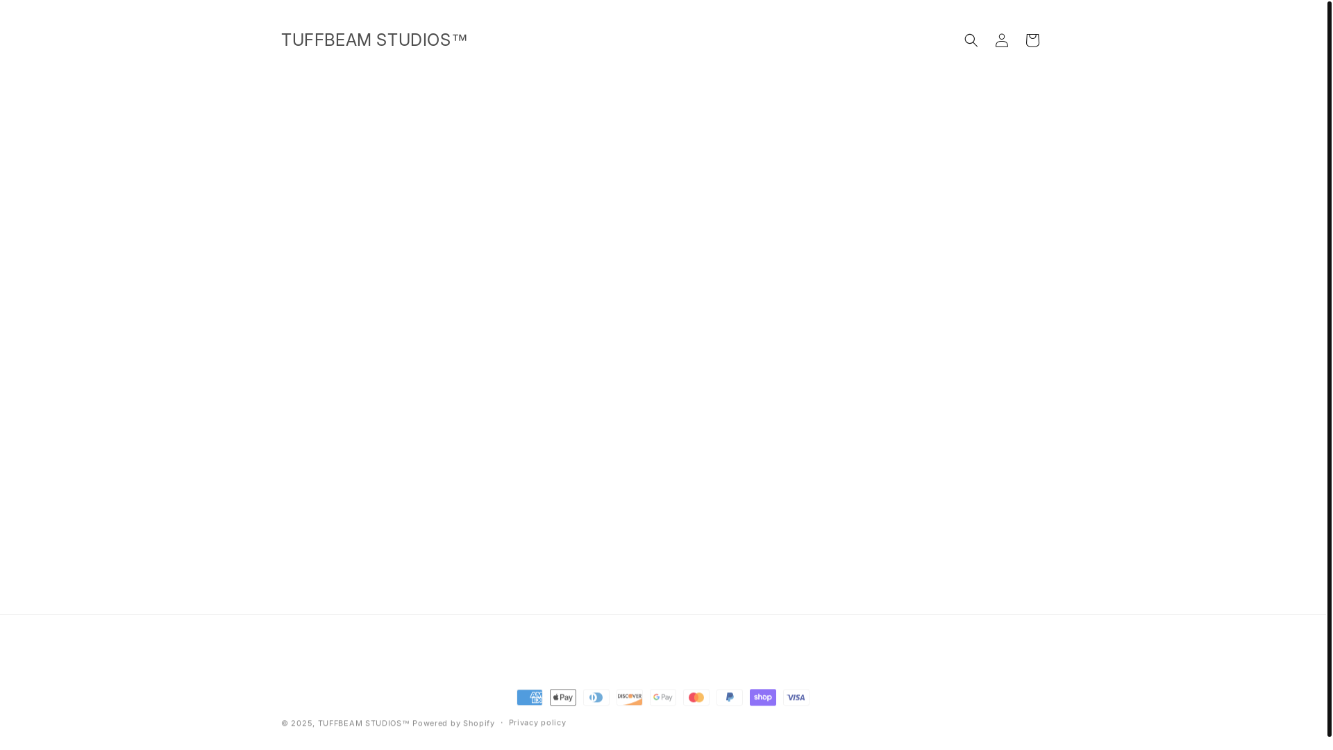 website screenshot of https://tuffbeamstudios.com/