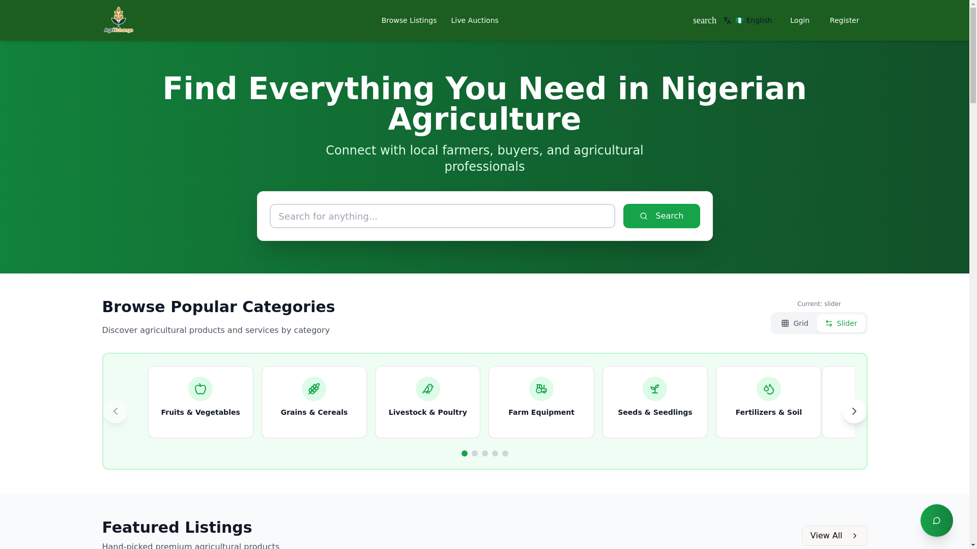 website screenshot of https://agrixchange.ng/