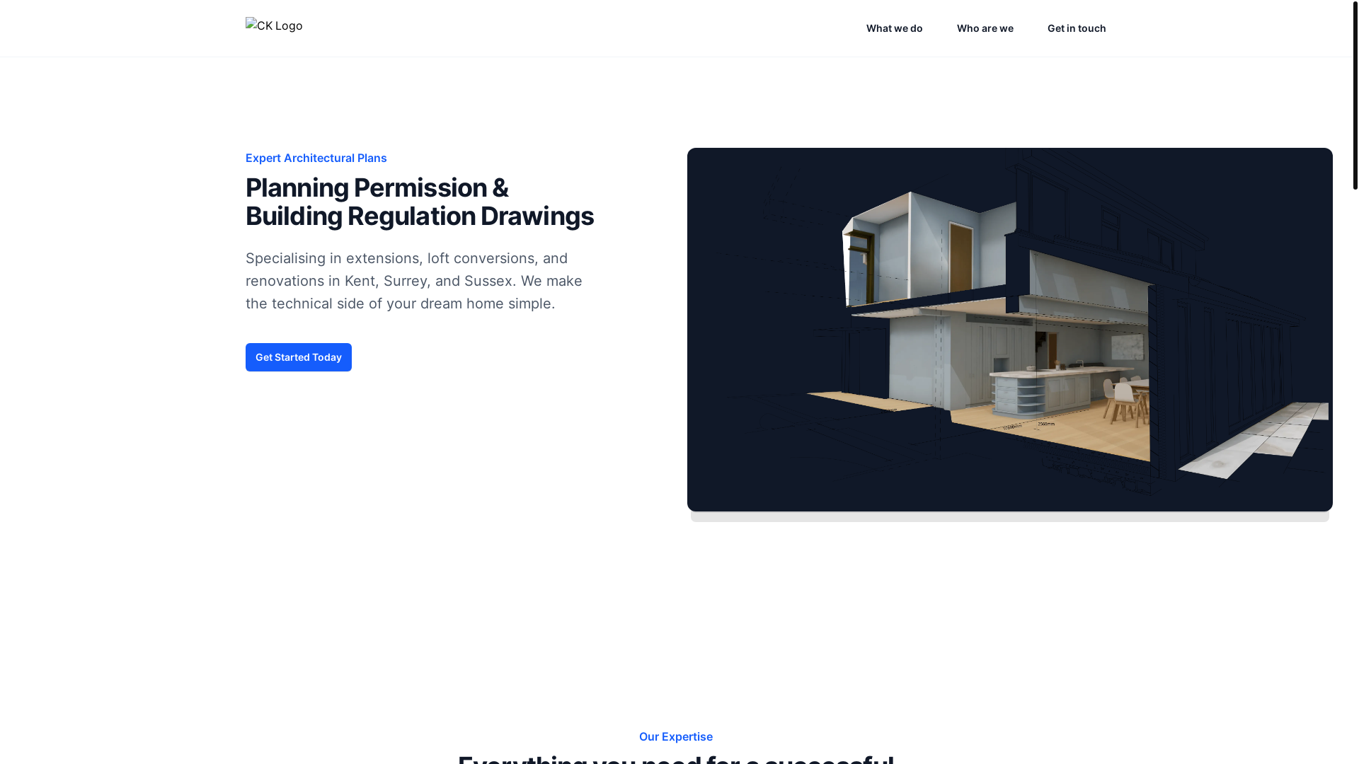 website screenshot of https://ckbuildingdesign-astro.pages.dev/