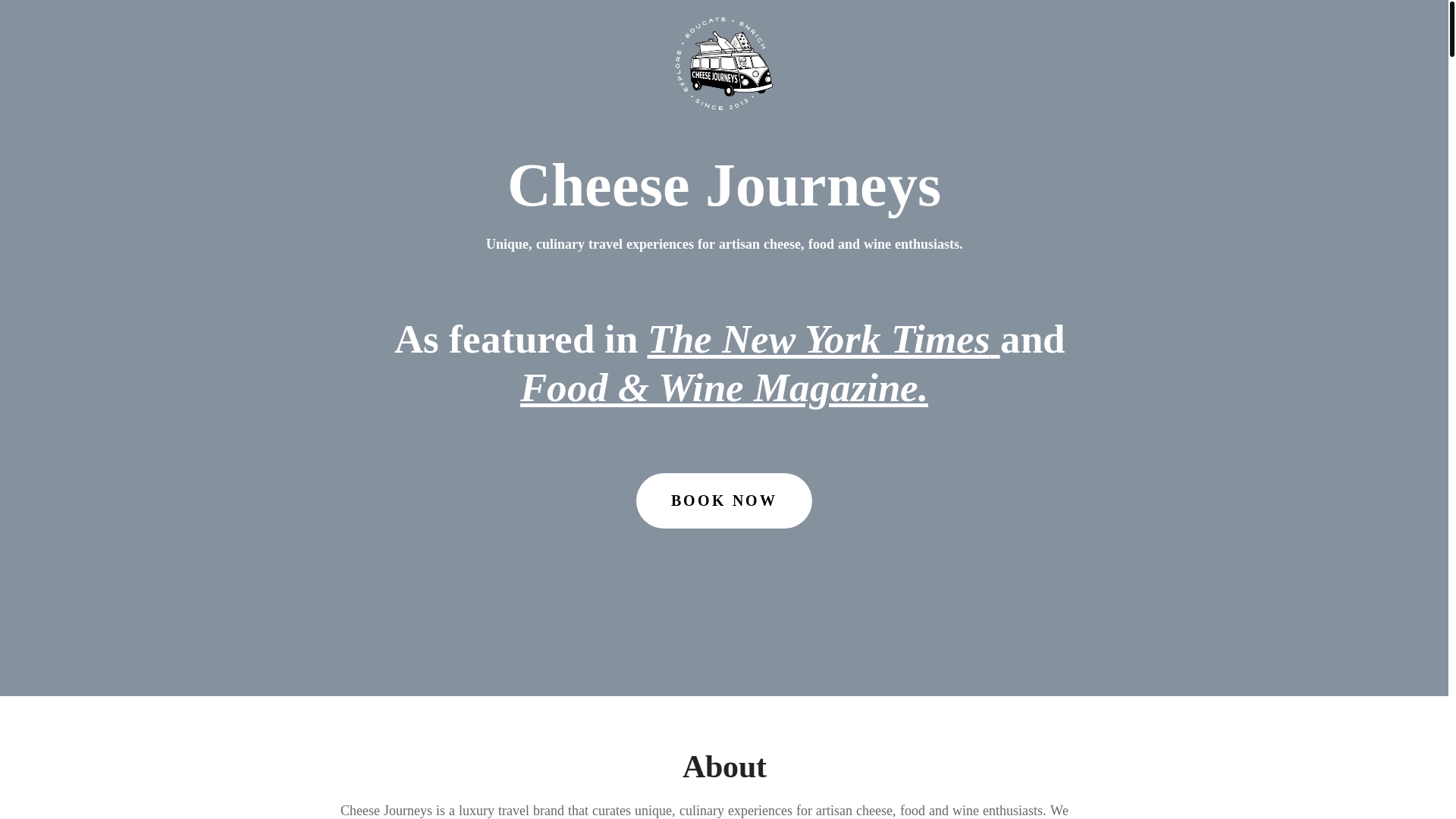 website screenshot of https://www.cheesejourneys.com/