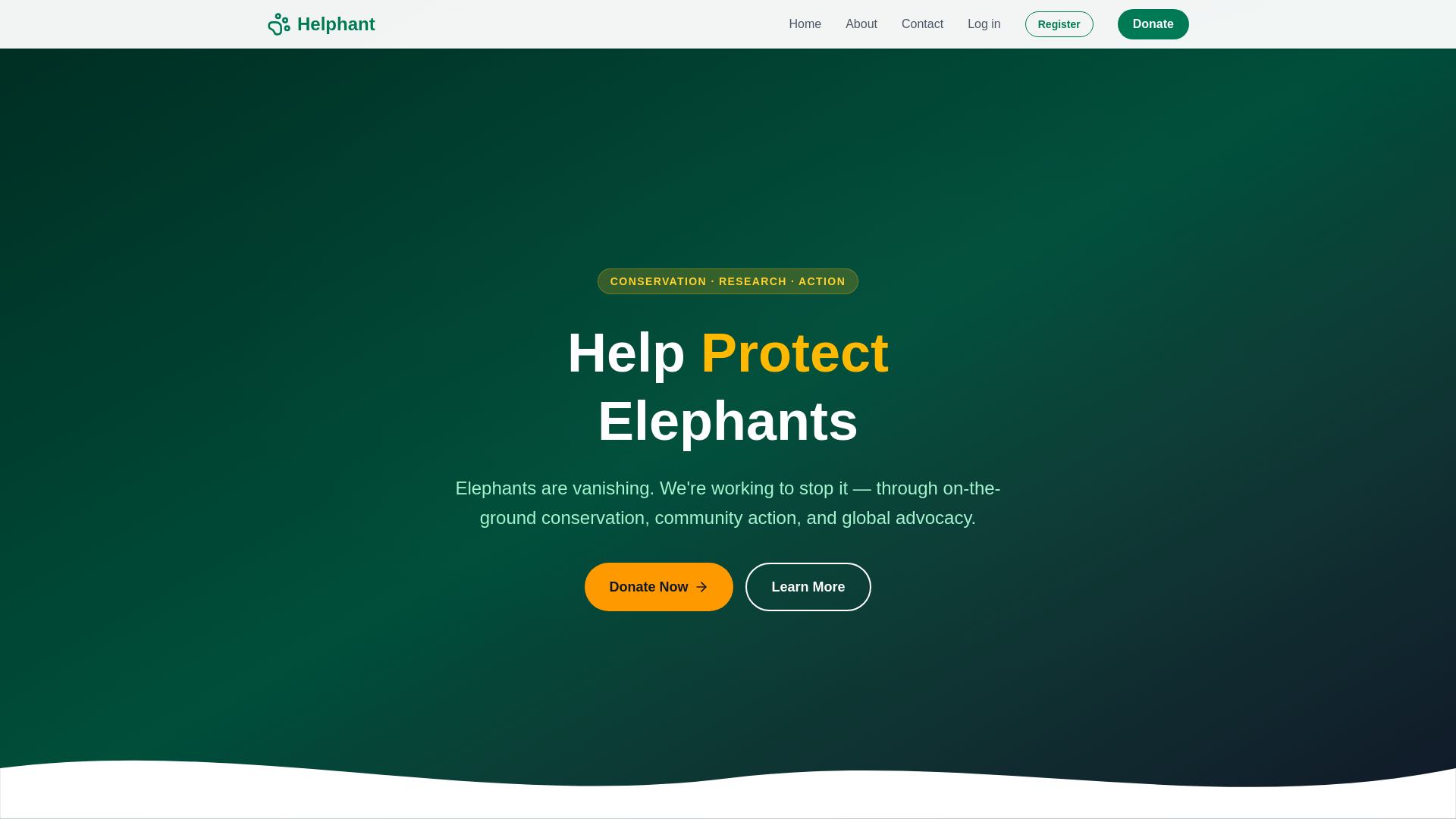 website screenshot of https://helphant.org/