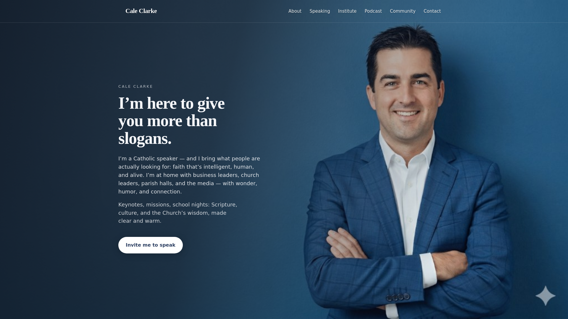 website screenshot of https://caleclarke-site.pages.dev/