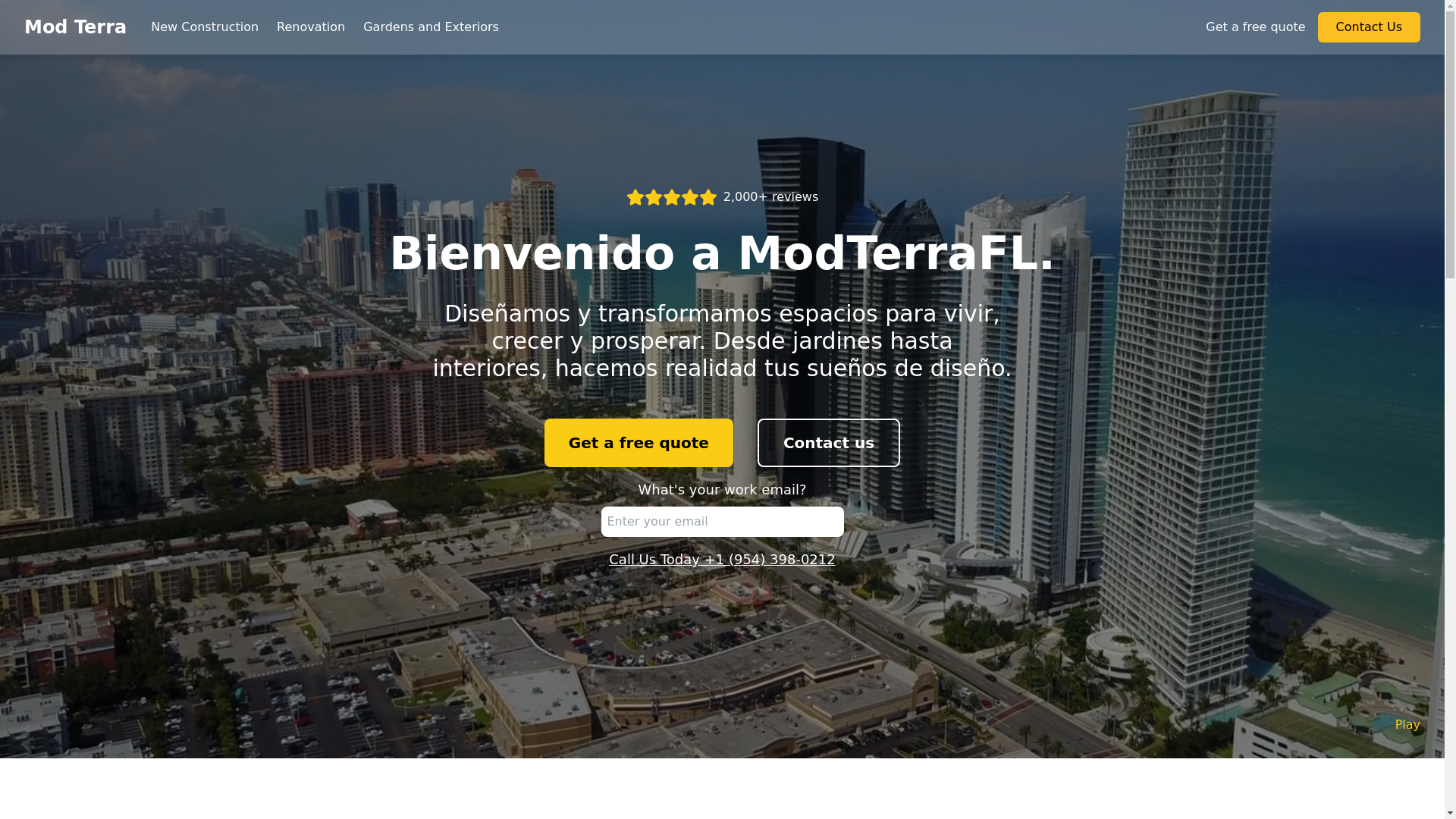 website screenshot of https://modterrafl.com/