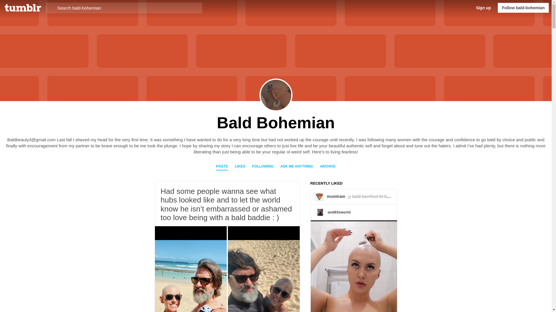 website screenshot of https://baldbohemian.blog/