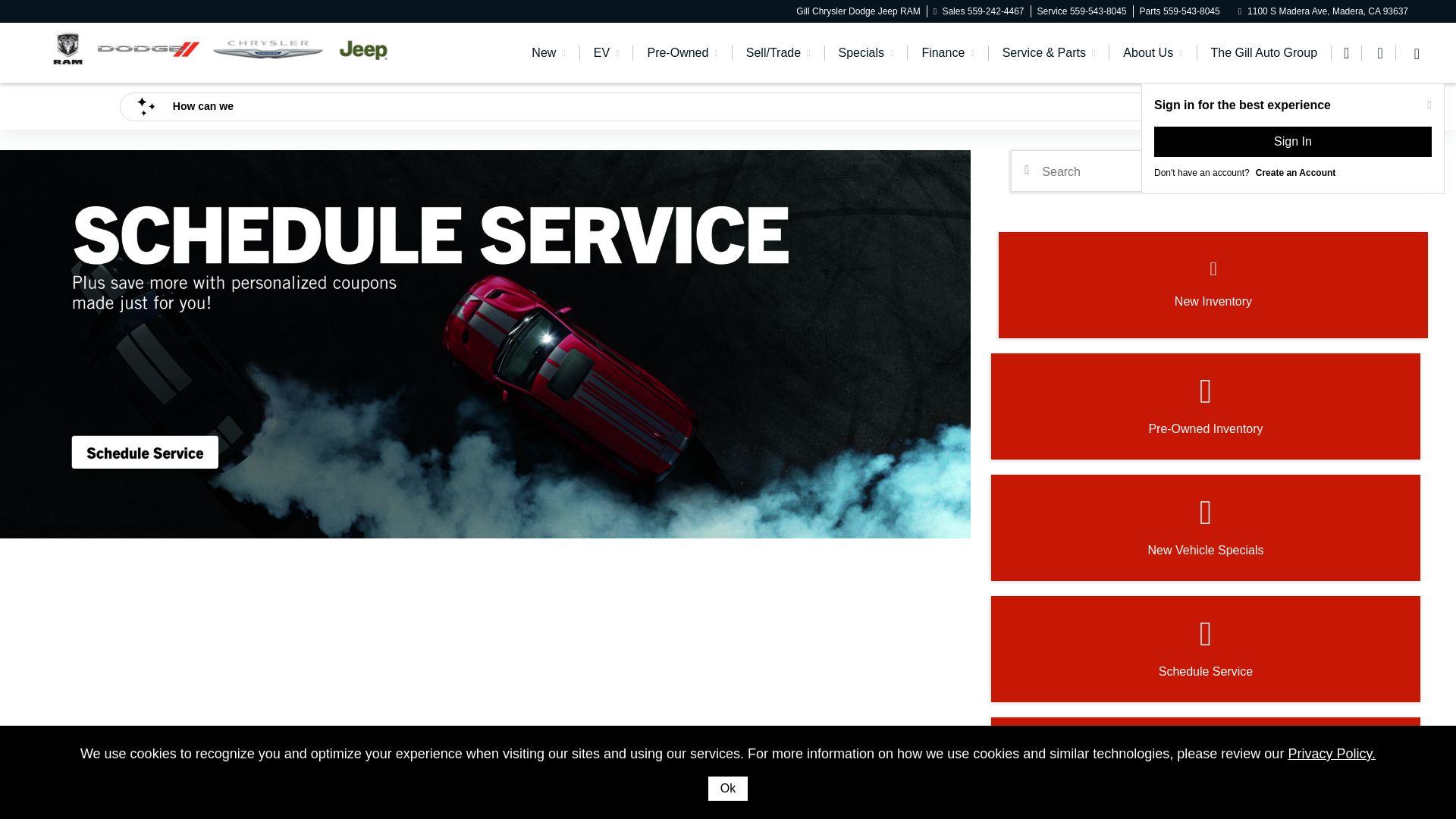 website screenshot of https://gillchryslerdodgejeepramstage.com