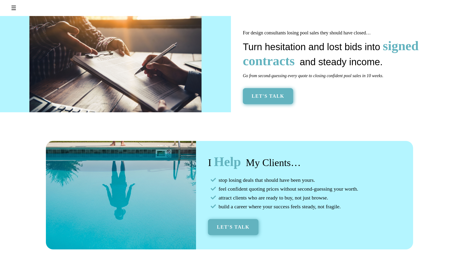 website screenshot of https://poolsalesacademy.com