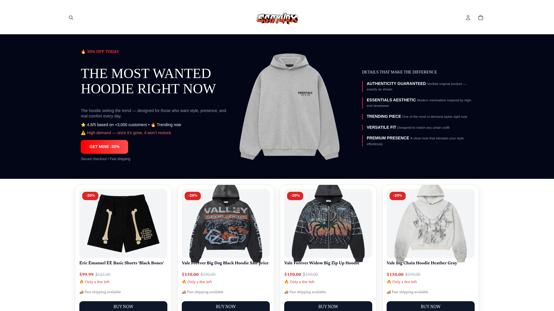 website screenshot of https://essynox.com