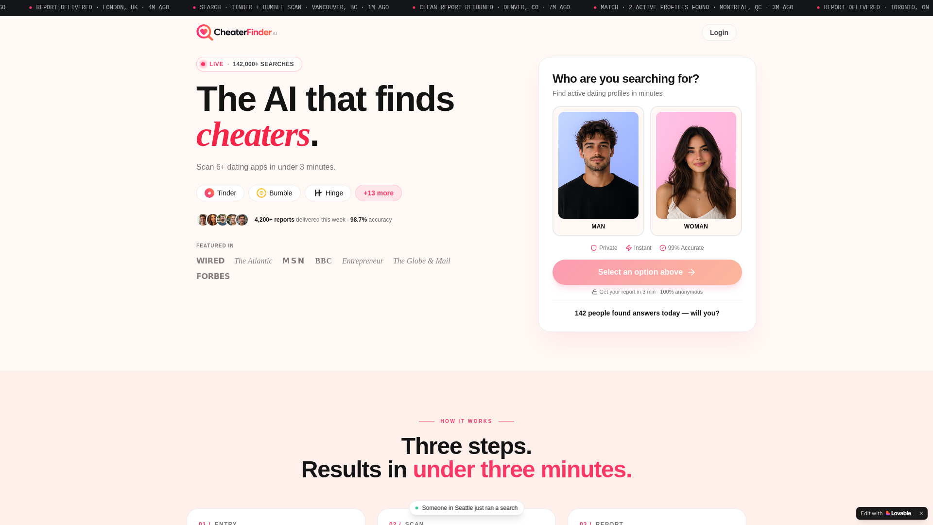website screenshot of https://cheatfinderai.com/