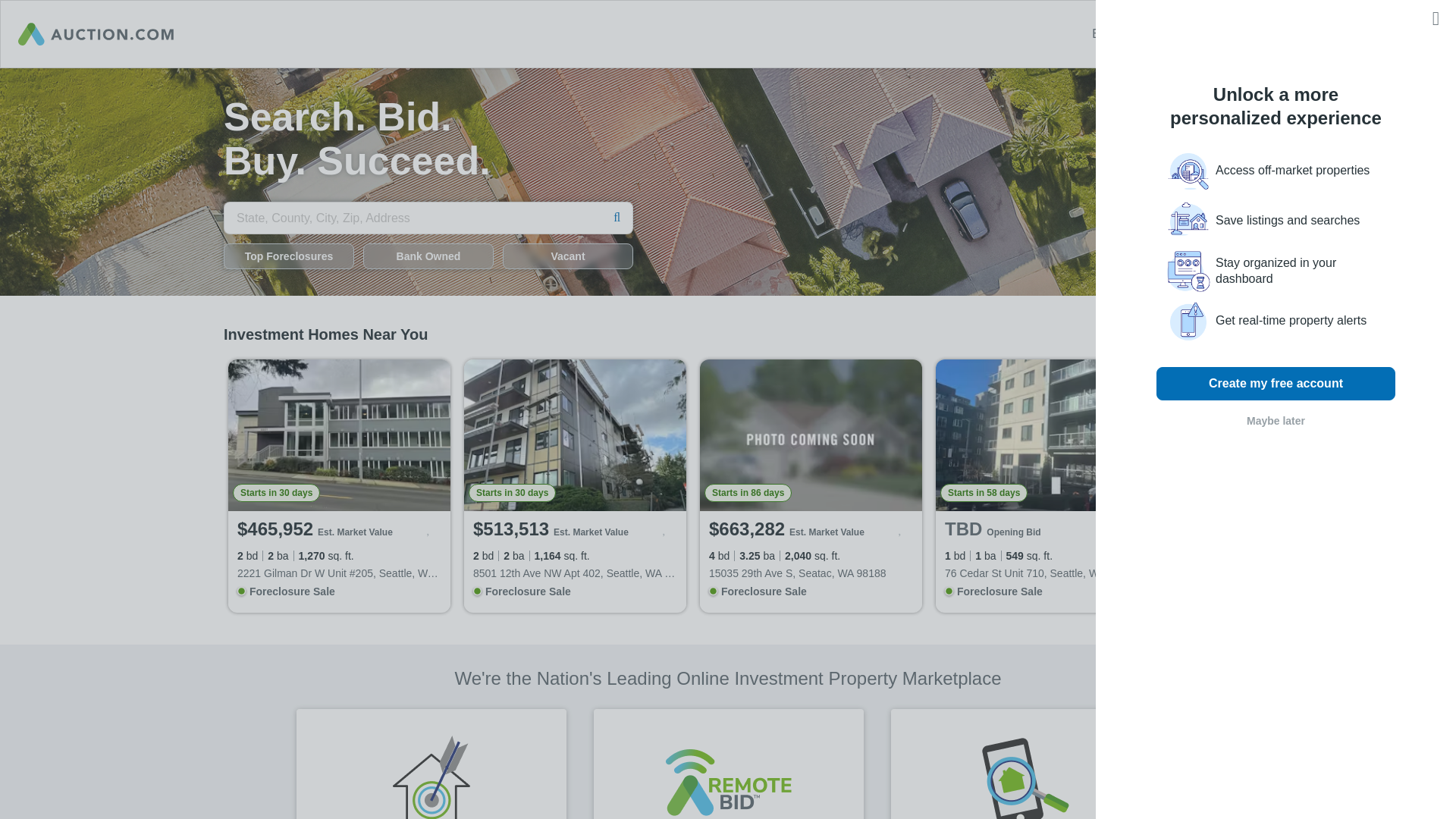 website screenshot of http://auction.com/