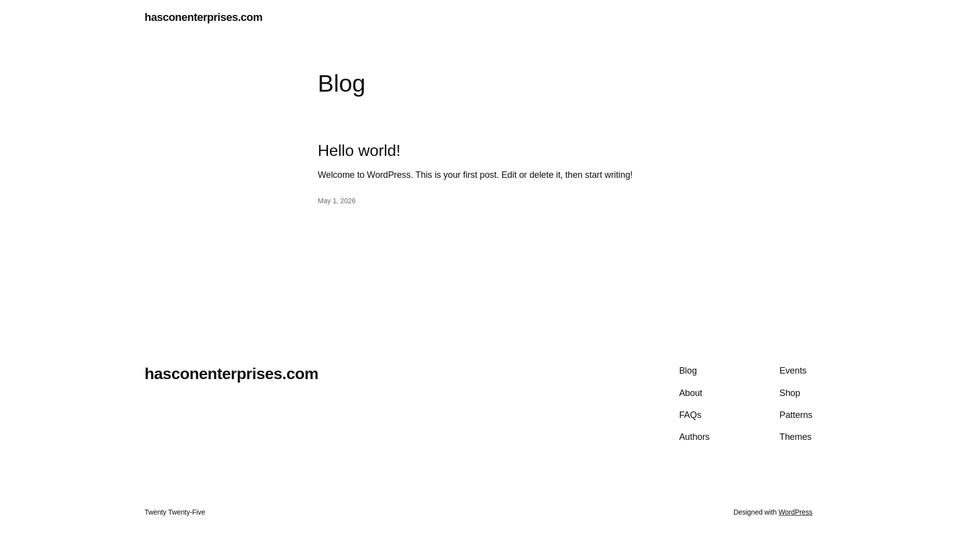 website screenshot of https://hasconenterprises.com/