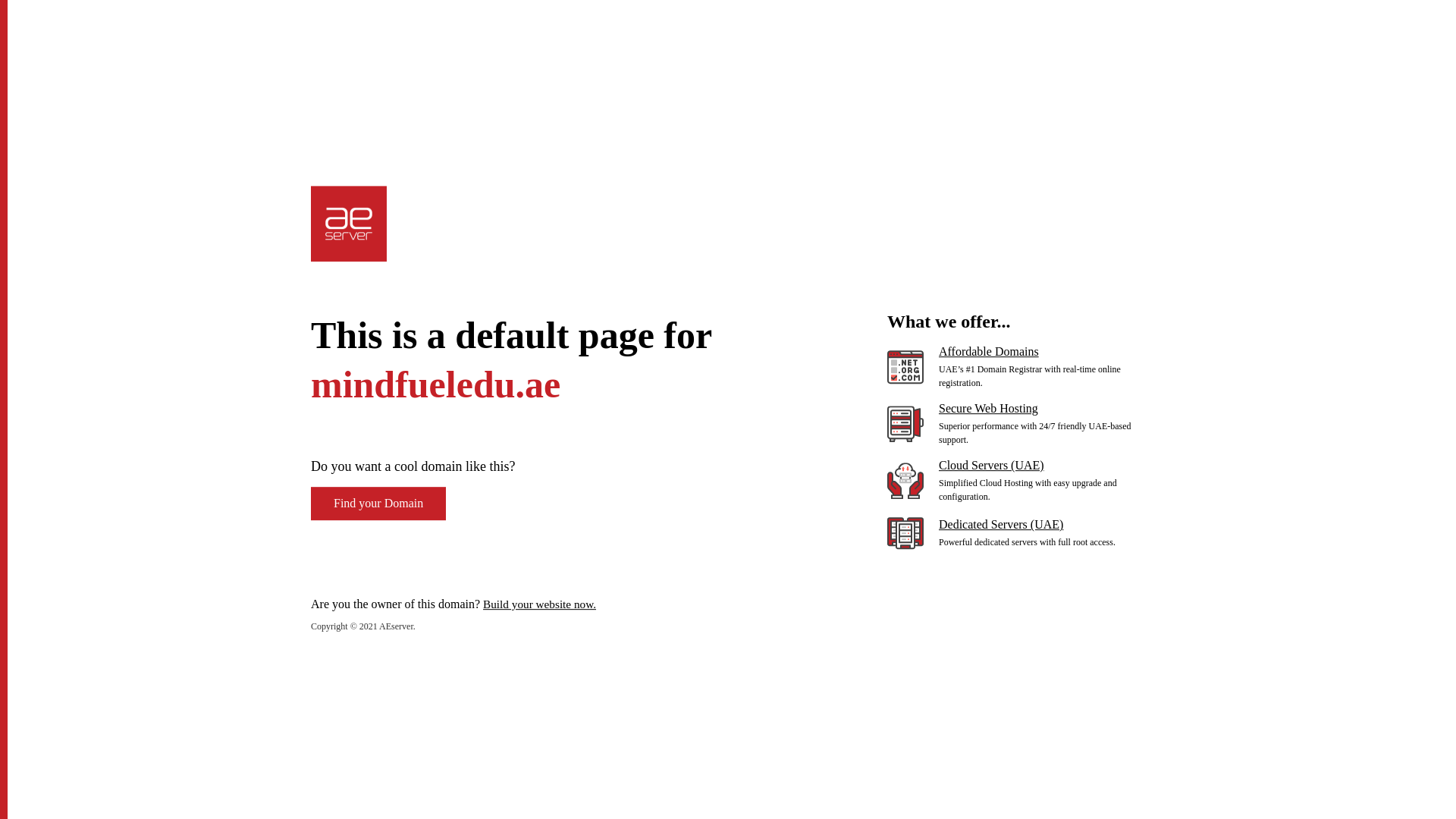 website screenshot of https://mindfueledu.ae/