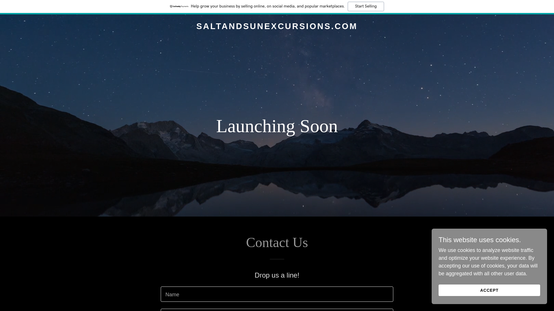 website screenshot of https://saltandsunexcursions.com/