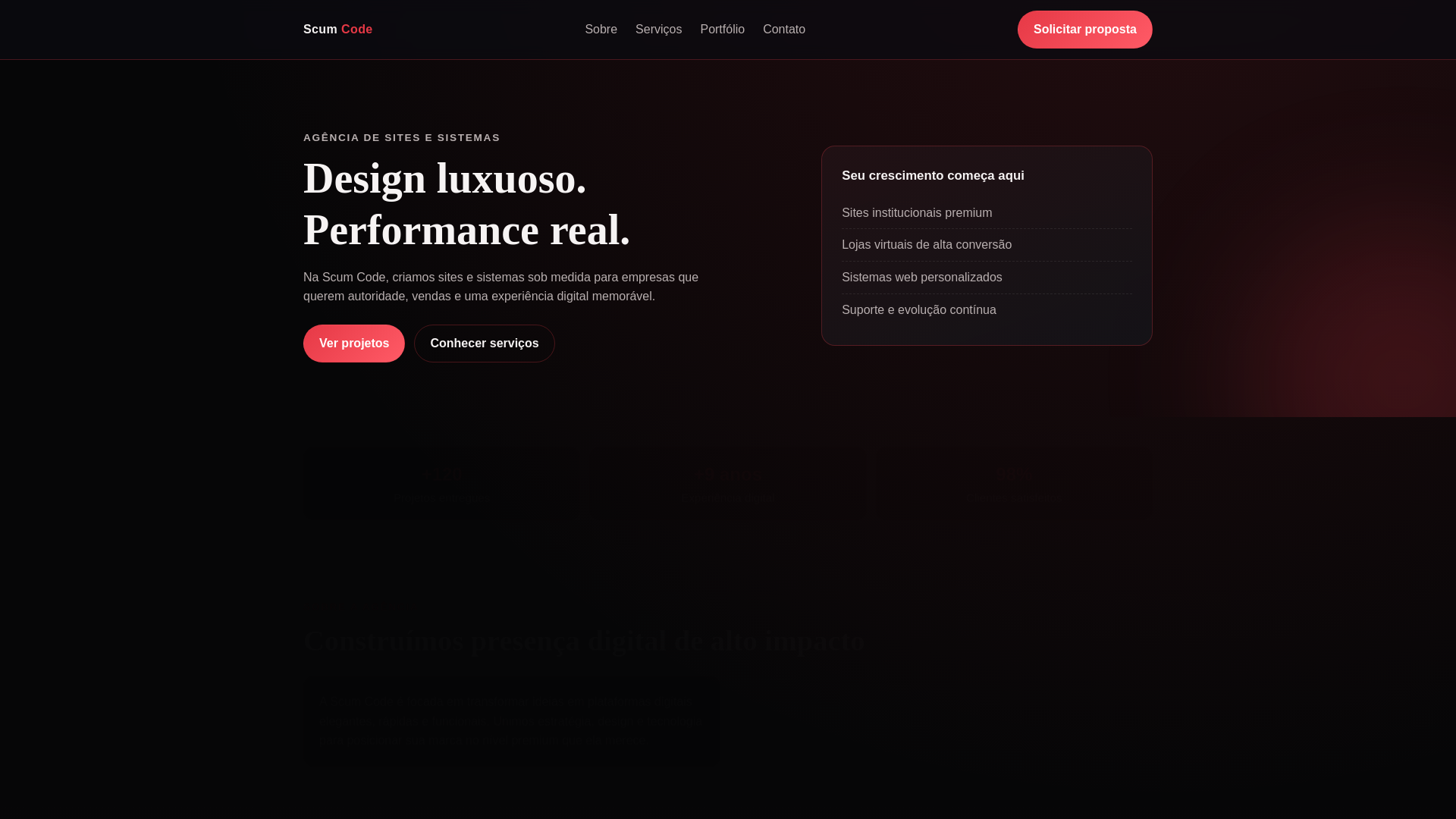 website screenshot of https://scumcode.com.br/