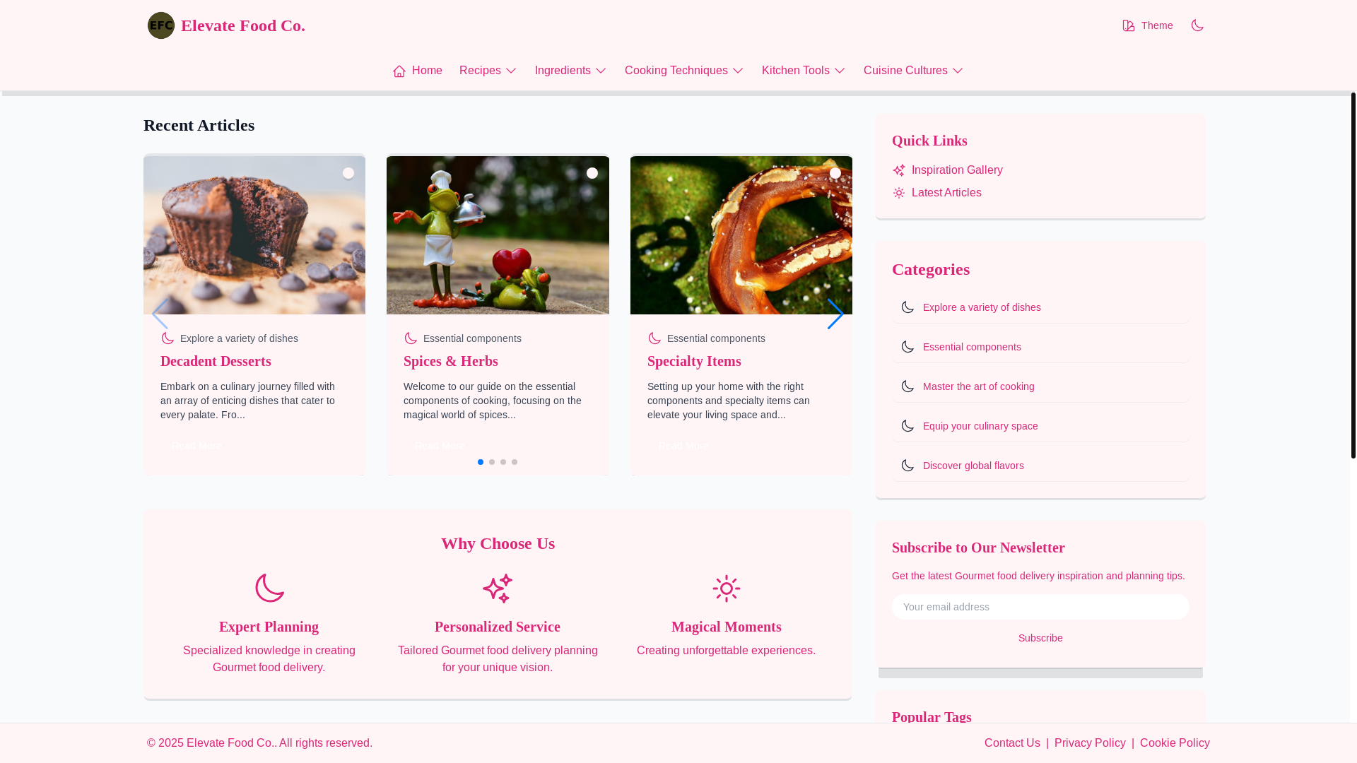 website screenshot of https://foodelevate.food/