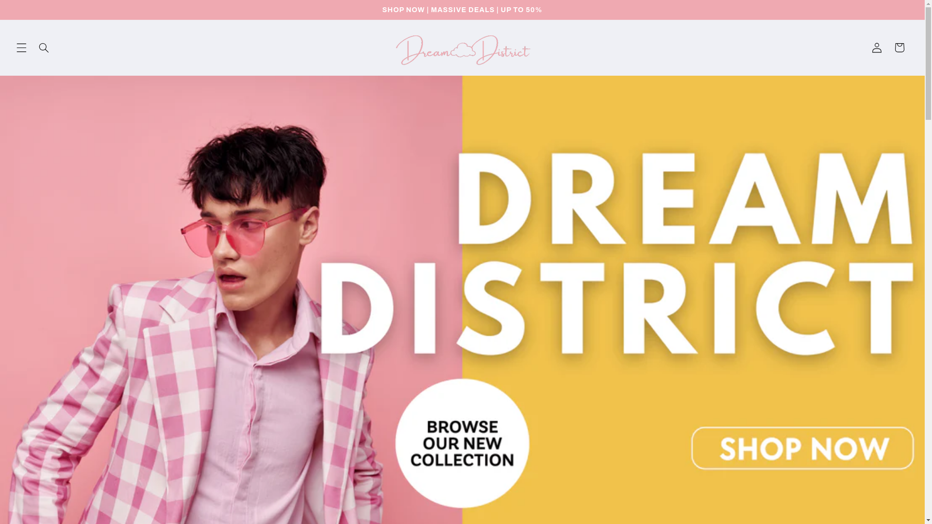 website screenshot of https://shopdreamdistrict.co/