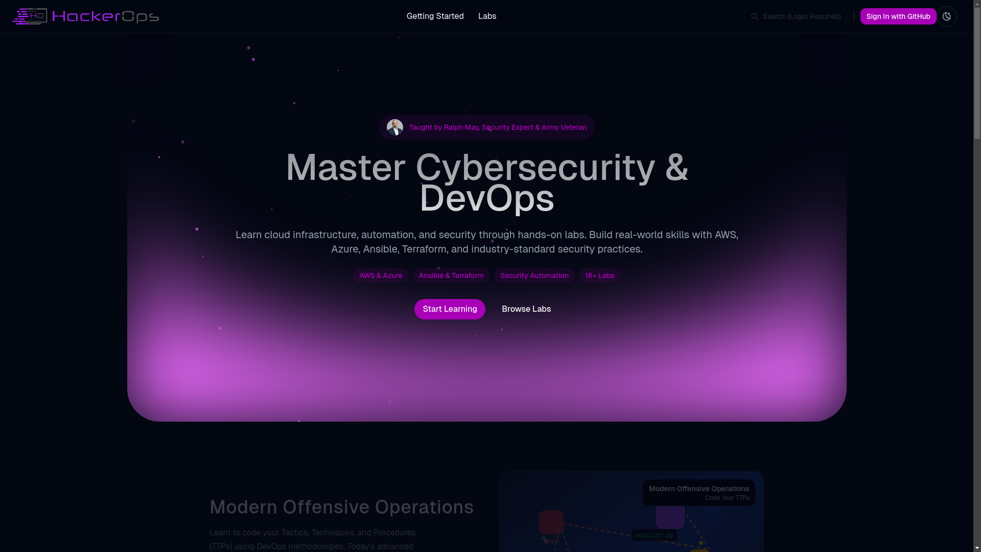 website screenshot of https://hackerops.pages.dev/