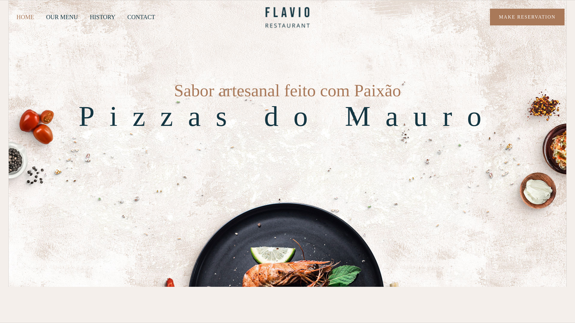 website screenshot of https://pizzasdomauro.com.br/