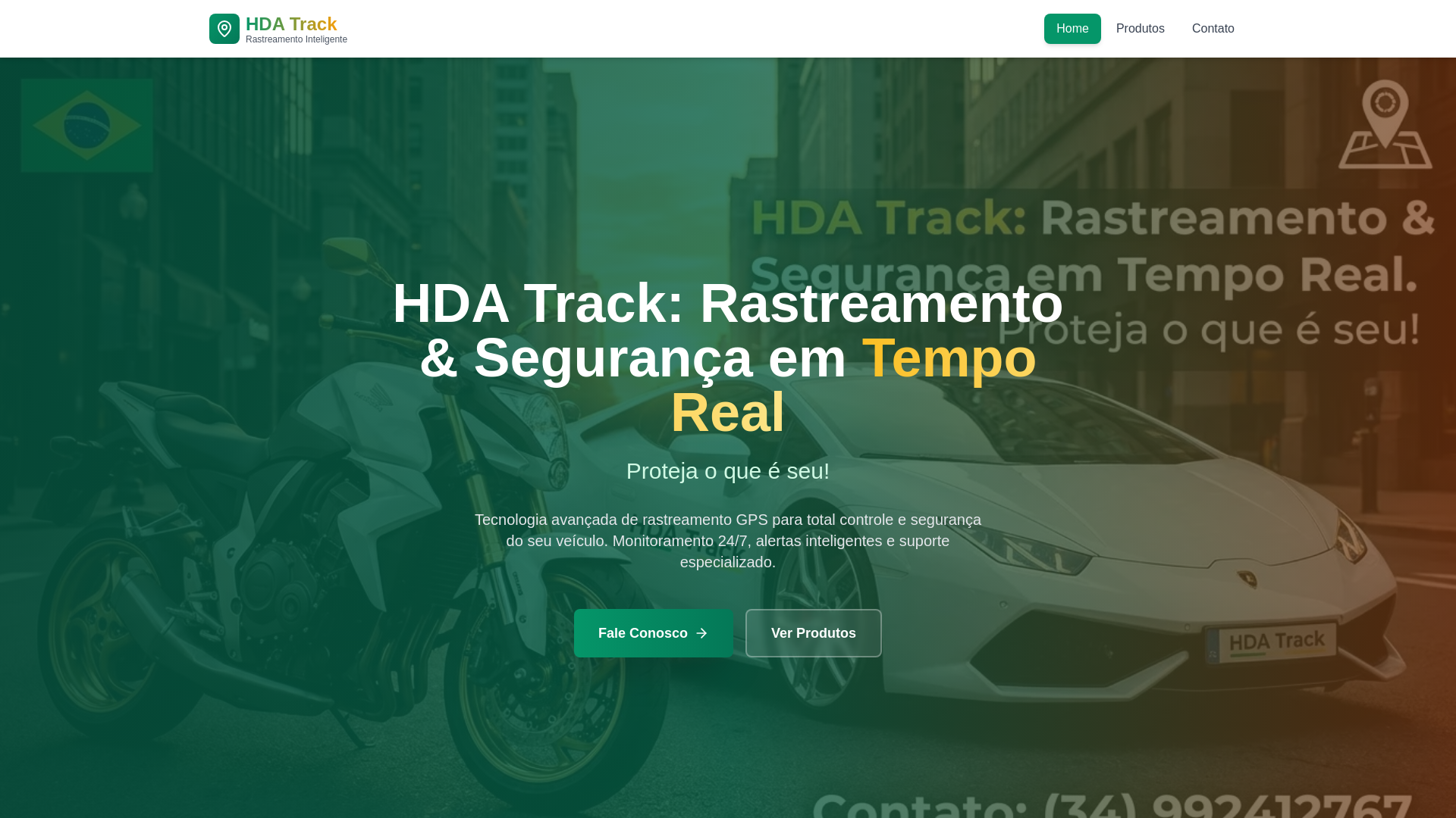 website screenshot of https://hdatrack.com.br/