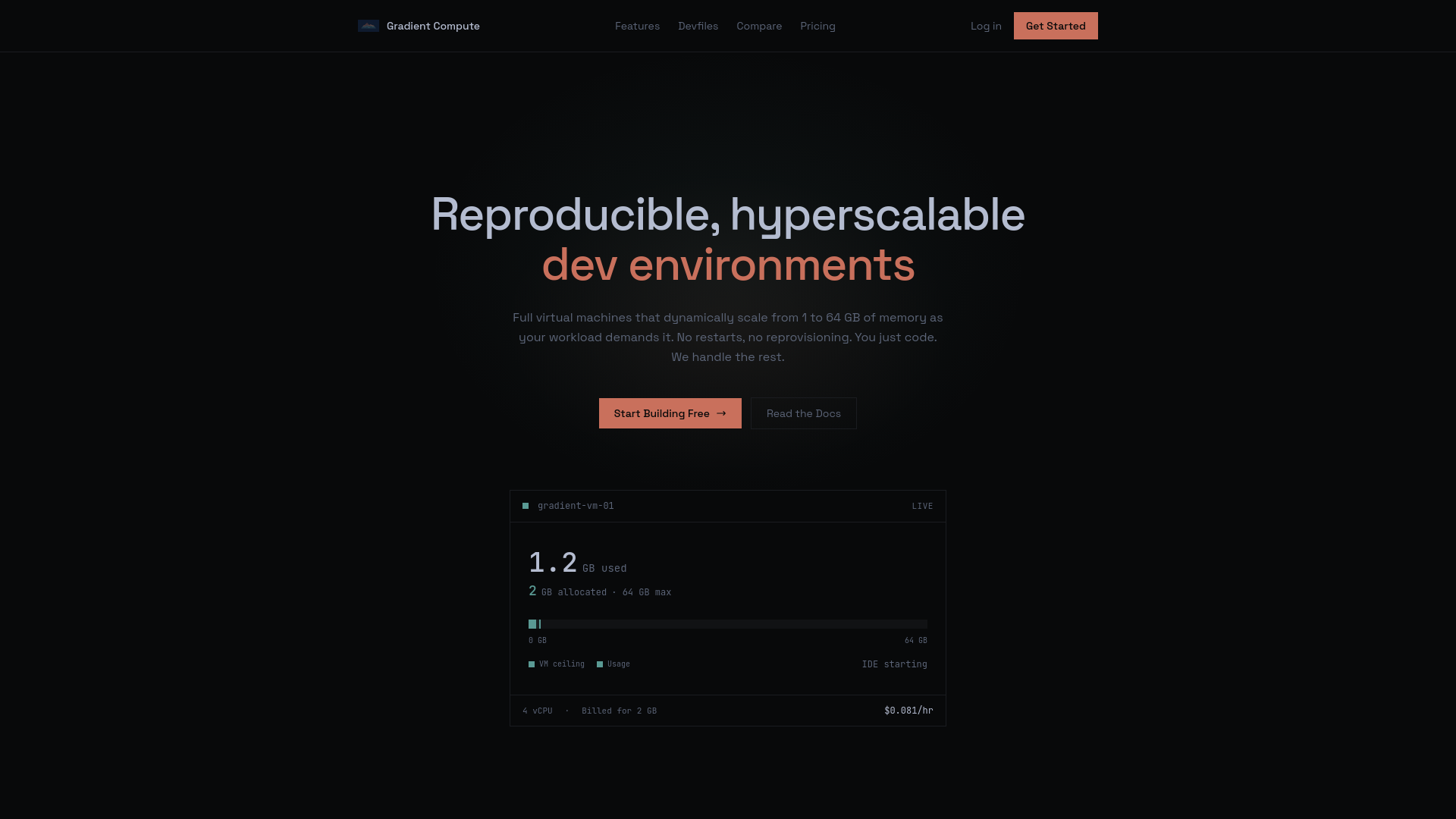website screenshot of https://usegradient.dev/
