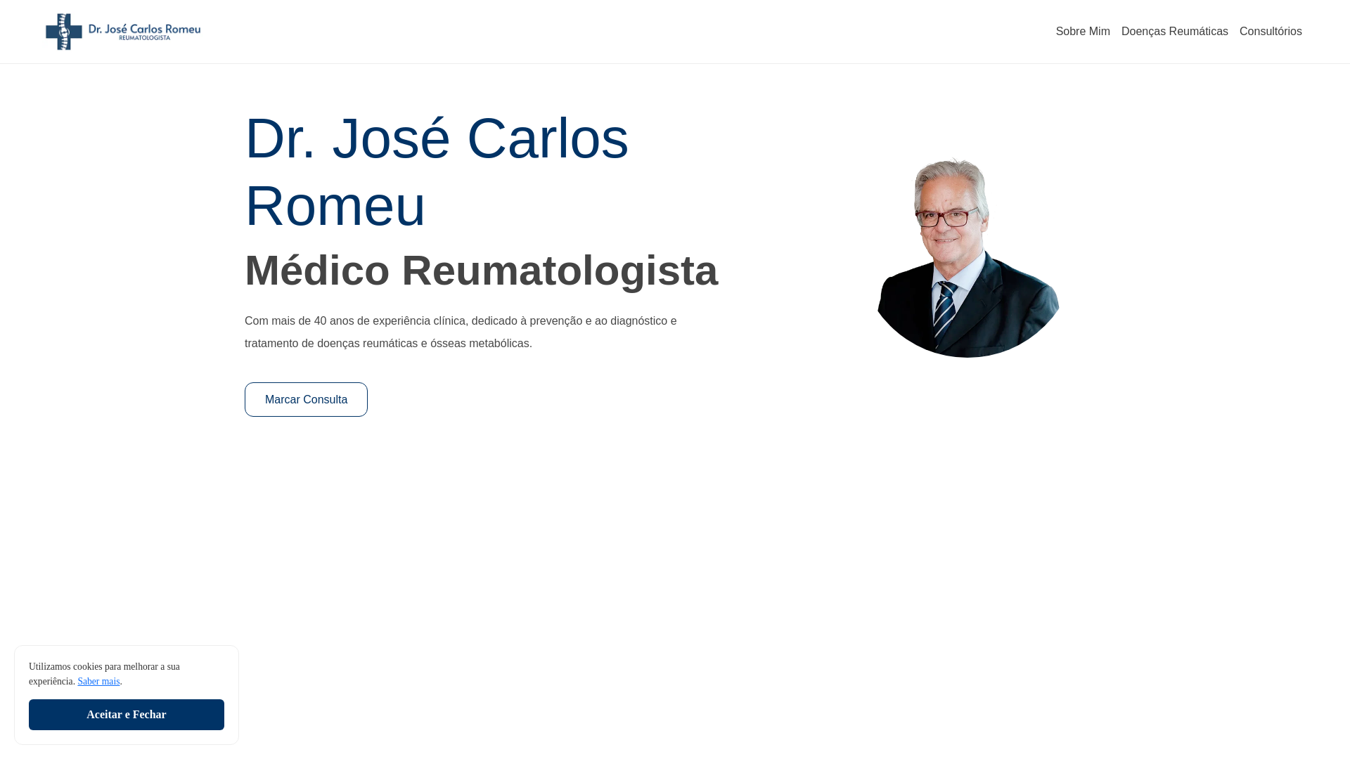 website screenshot of https://drjosecarlosromeu.pt/