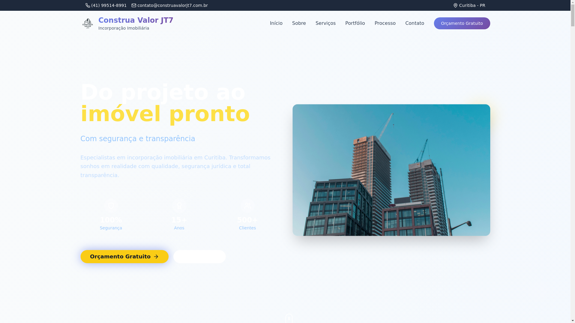website screenshot of https://construavalorjt7.com.br/