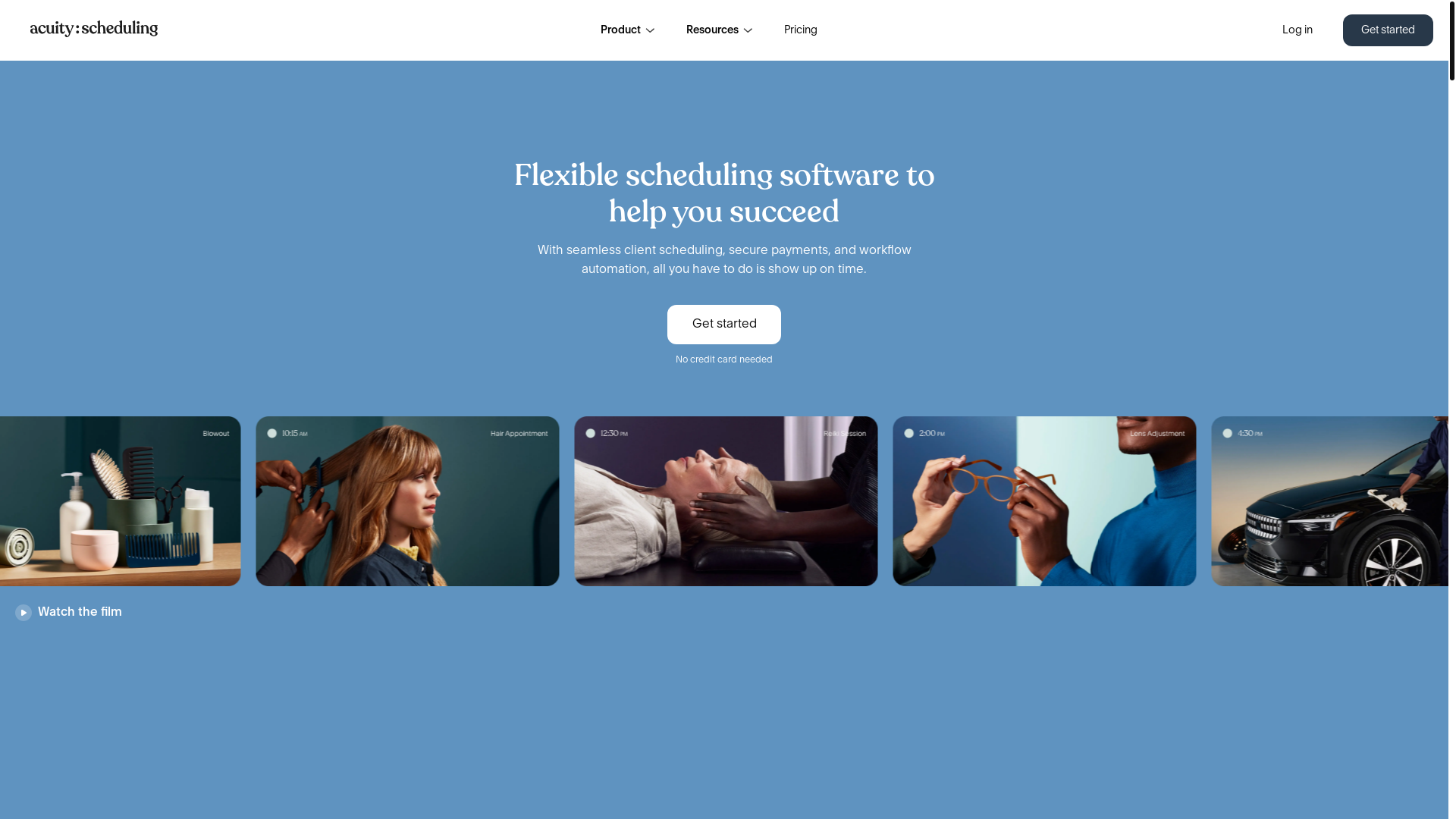 website screenshot of https://acuityscheduling.com/